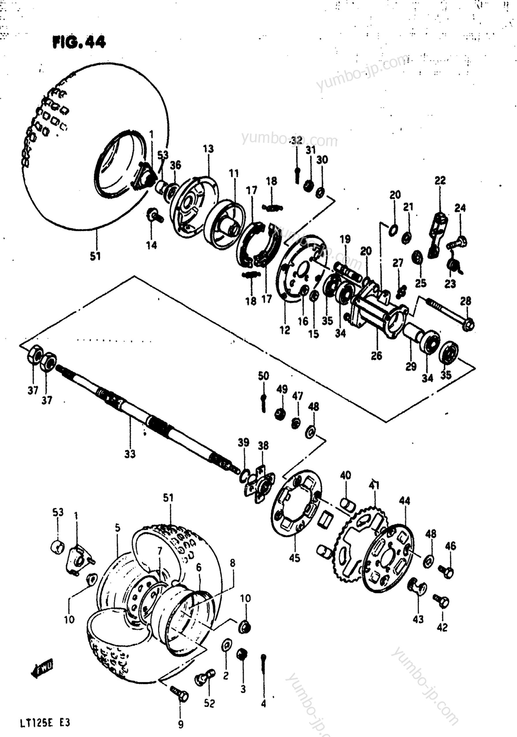 REAR WHEEL (MODEL D) для квадроциклов SUZUKI LT125 1984 г.