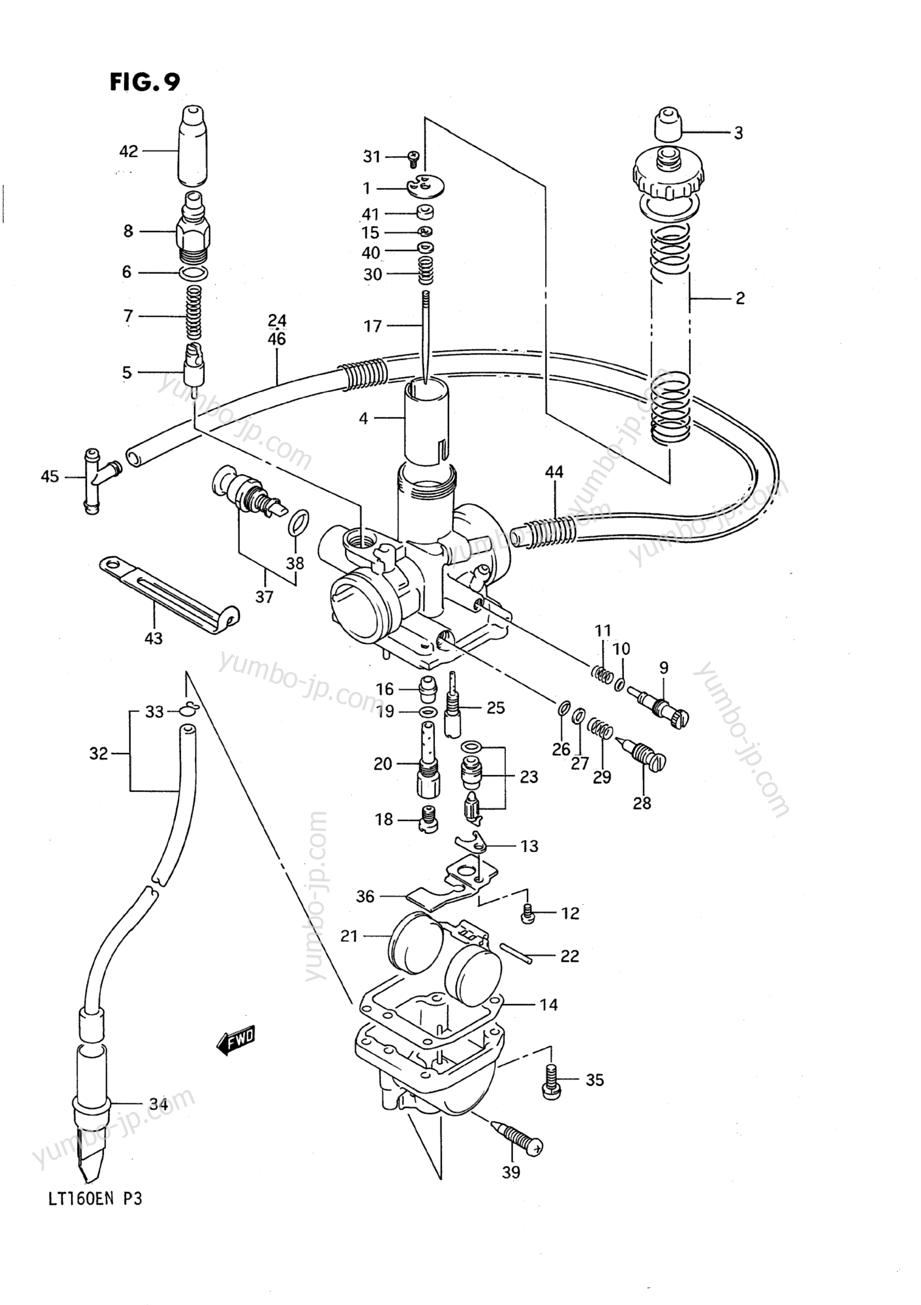 Карбюратор для квадроциклов SUZUKI QuadRunner (LT160E) 1990 г.