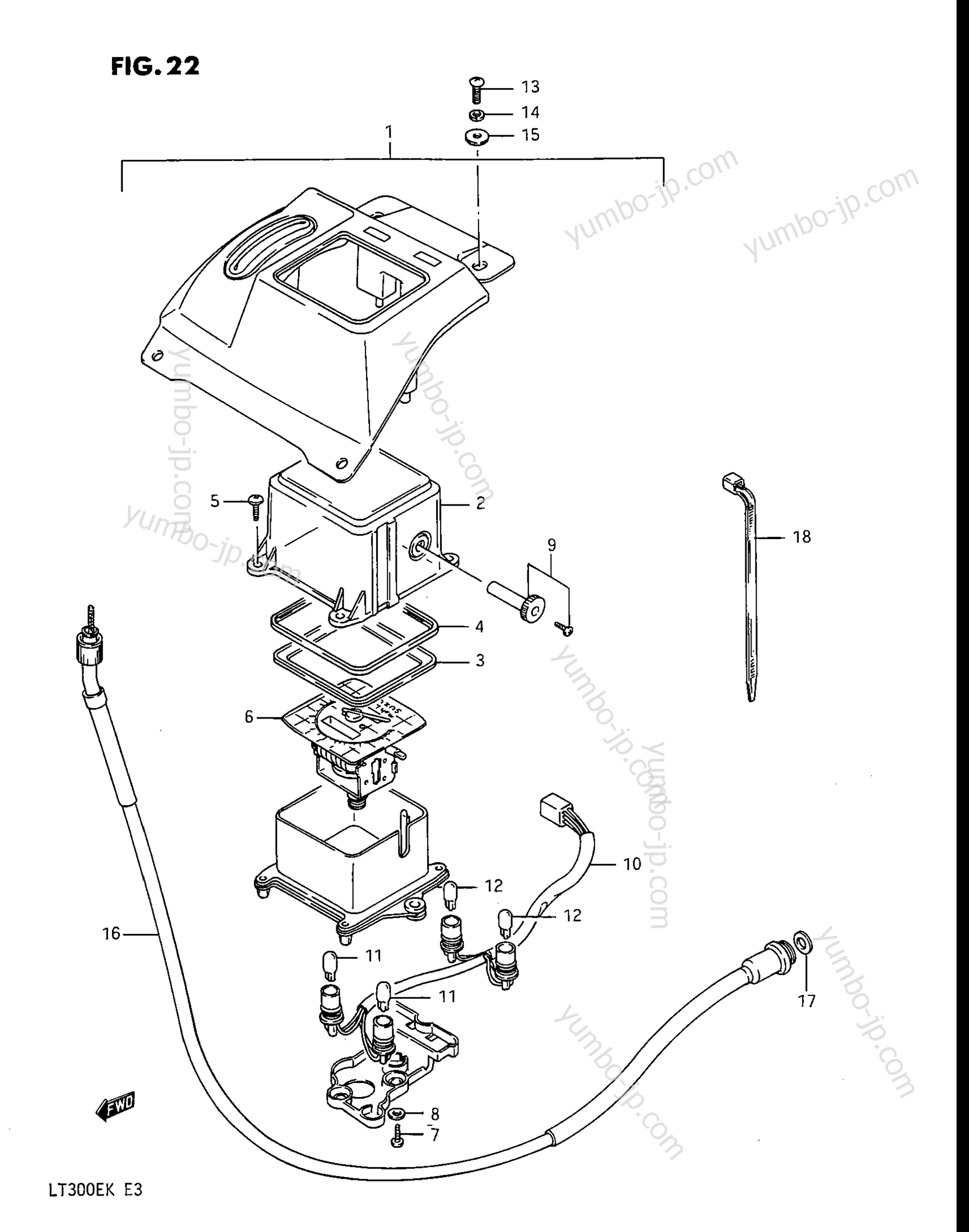 SPEEDOMETER для квадроциклов SUZUKI QuadRunner (LT300E) 1989 г.