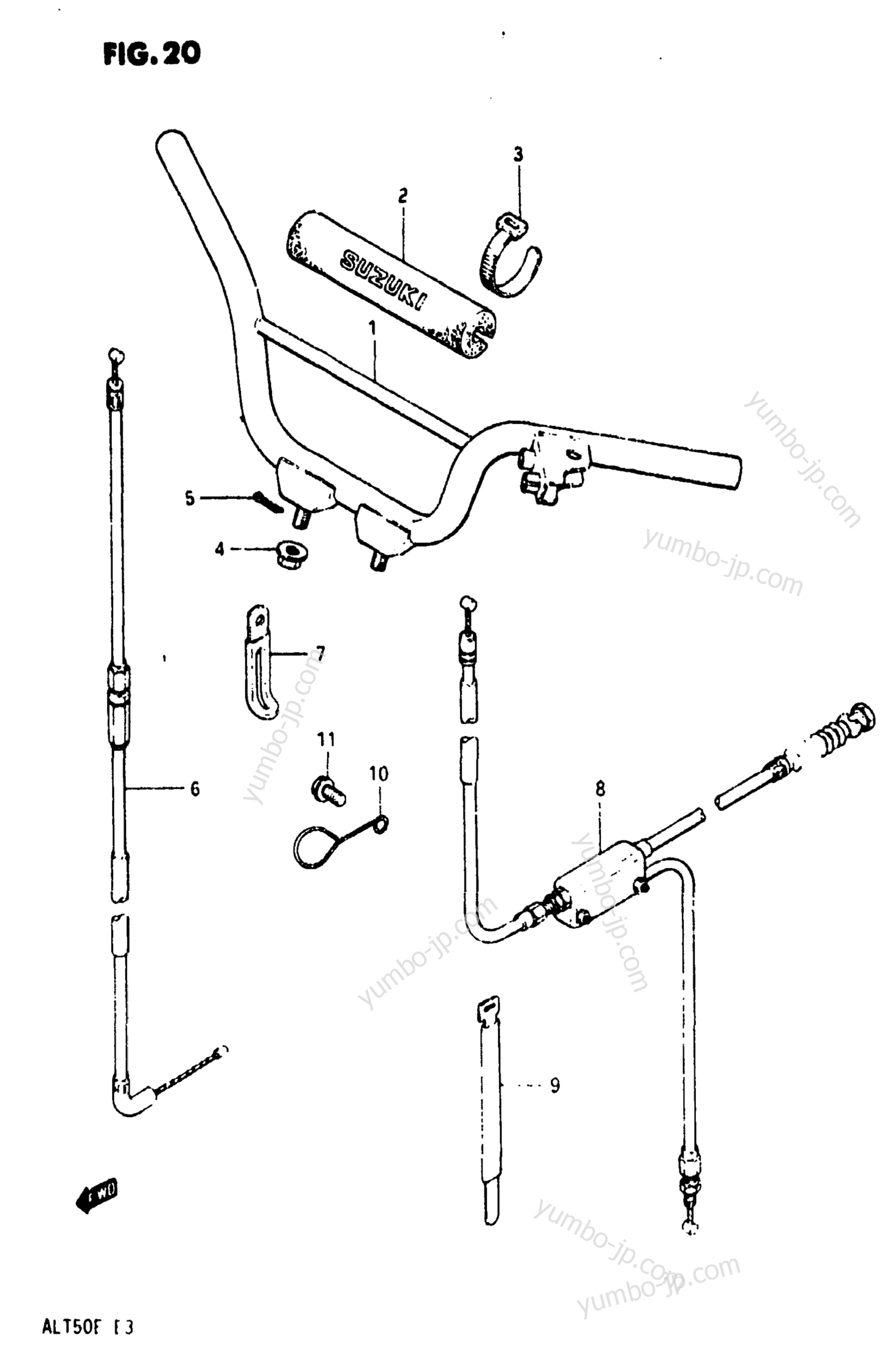 Handlebar - Cable for ATVs SUZUKI ALT50 1983 year