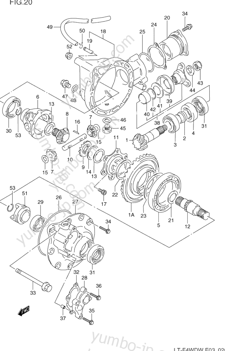 DIFFERENTIAL GEAR для квадроциклов SUZUKI QuadRunner (LT-F4WD) 1997 г.