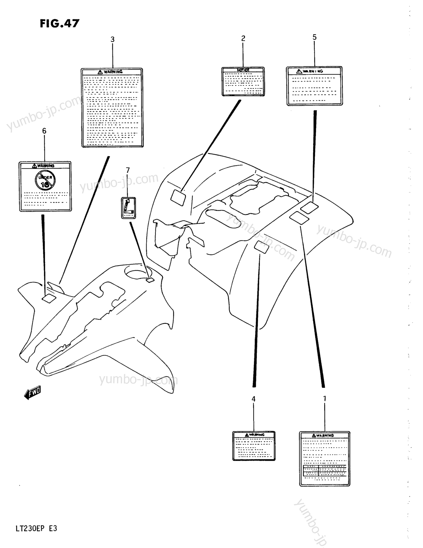 Эмблемы, наклейки для квадроциклов SUZUKI QuadRunner (LT230E) 1991 г.