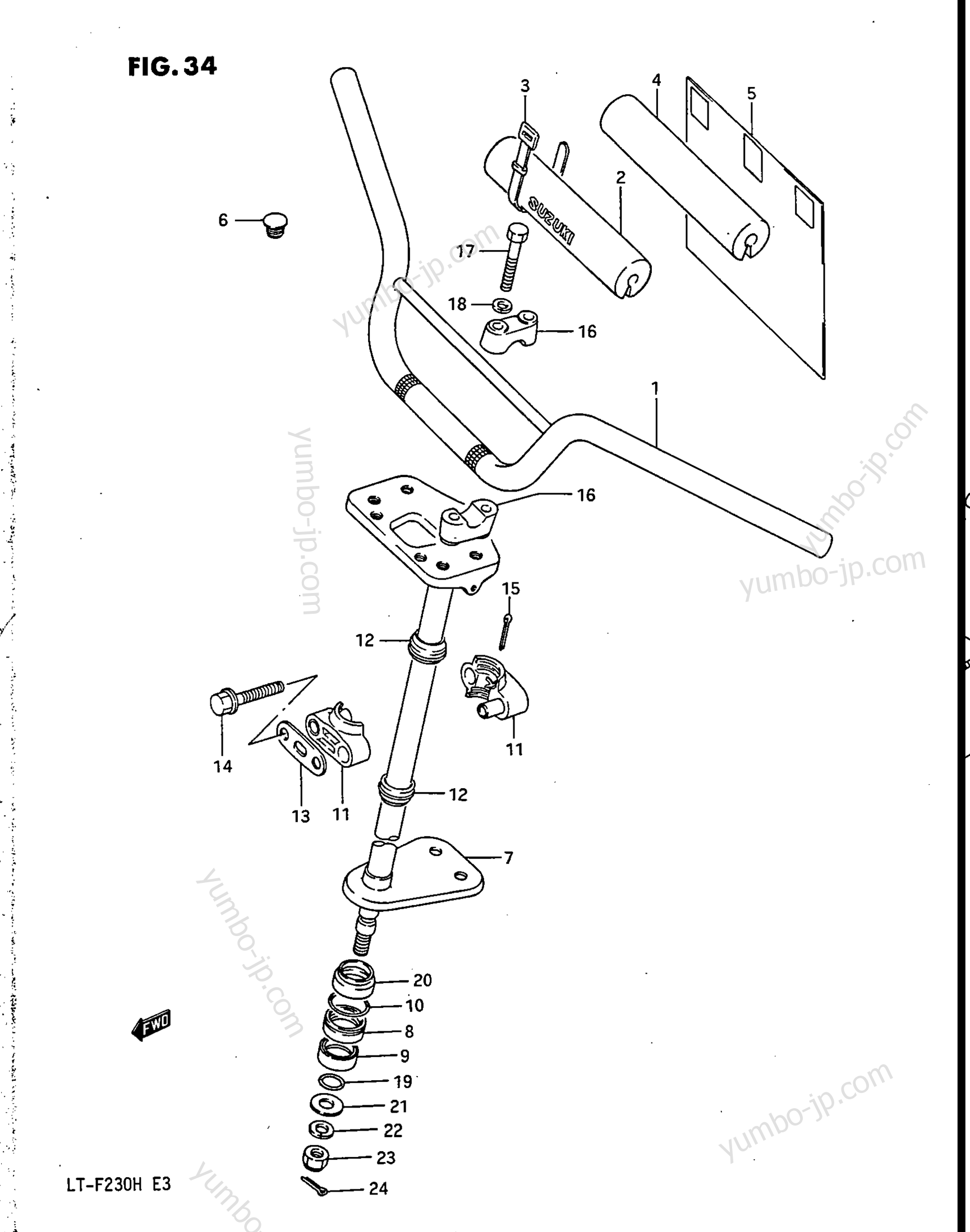 HANDLEBAR - STEERING для квадроциклов SUZUKI LT-F230 1986 г.