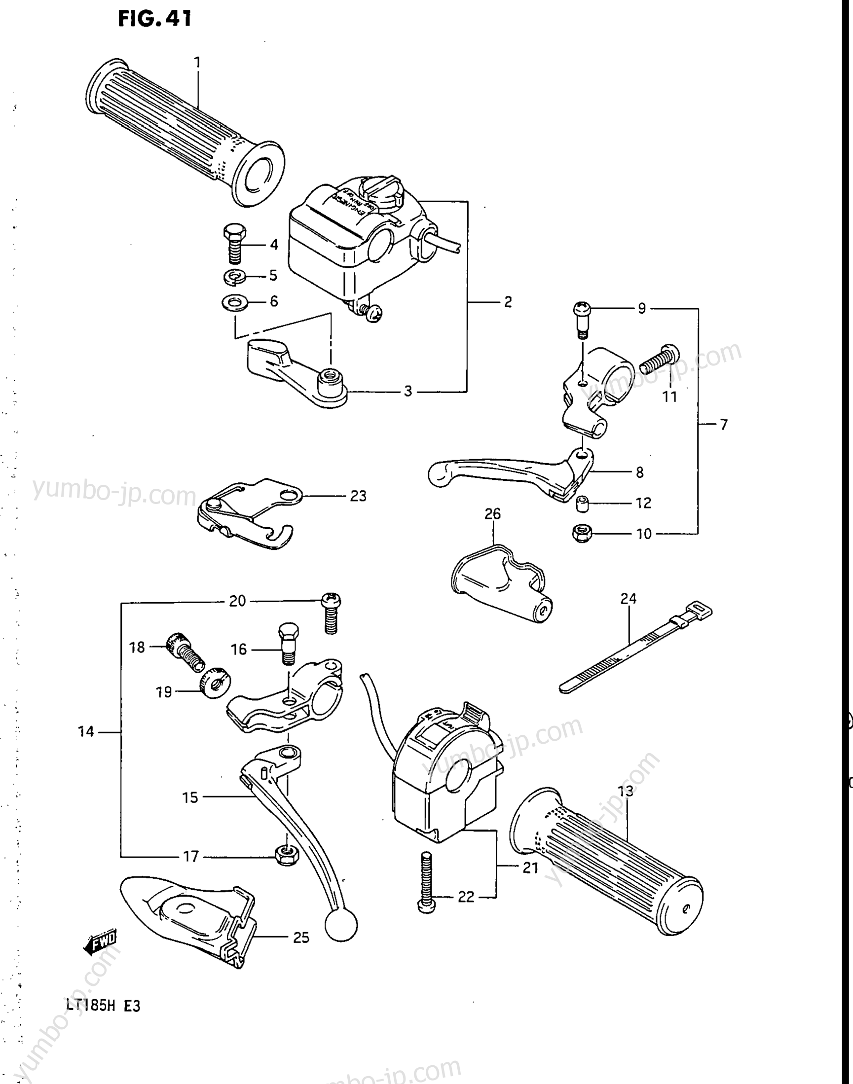 HANDLE SWITCH (MODEL E/F/G) для квадроциклов SUZUKI LT185 1987 г.
