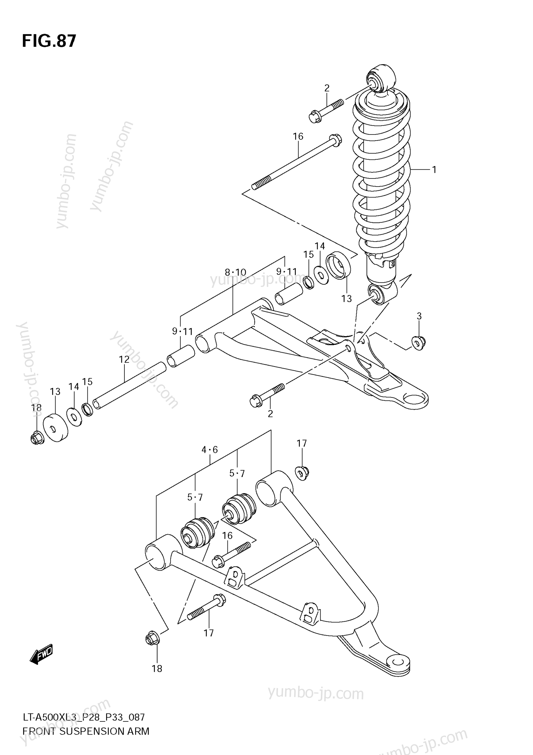 FRONT SUSPENSION ARM для квадроциклов SUZUKI KingQuad (LT-A500X) 2013 г.