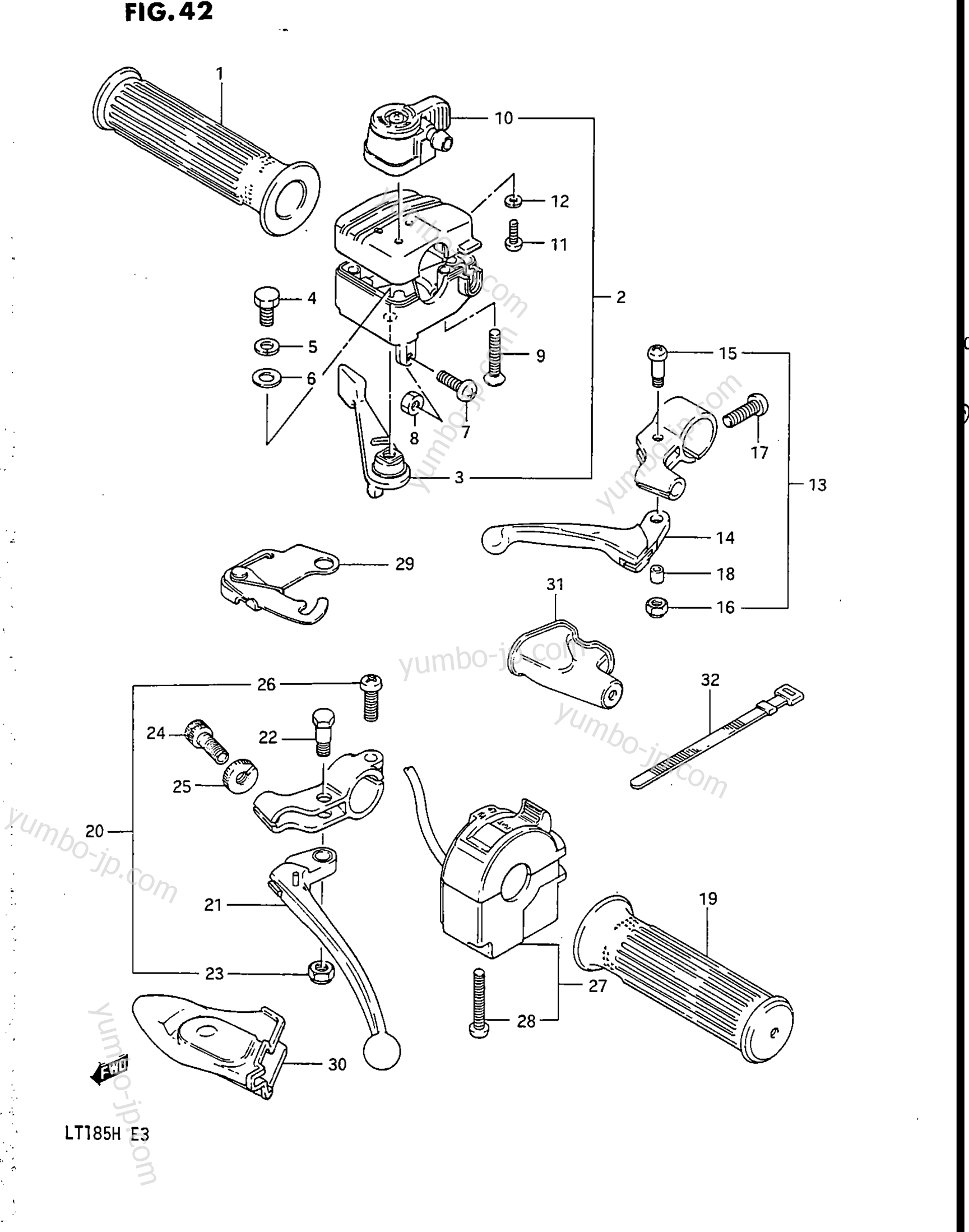 HANDLE SWITCH (MODEL H) для квадроциклов SUZUKI LT185 1985 г.