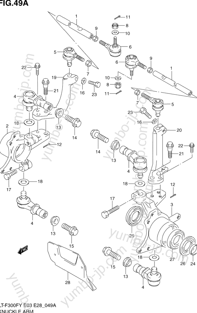 KNUCKLE ARM (MODEL K2) для квадроциклов SUZUKI KingQuad 4WD (LT-F300F) 2000 г.