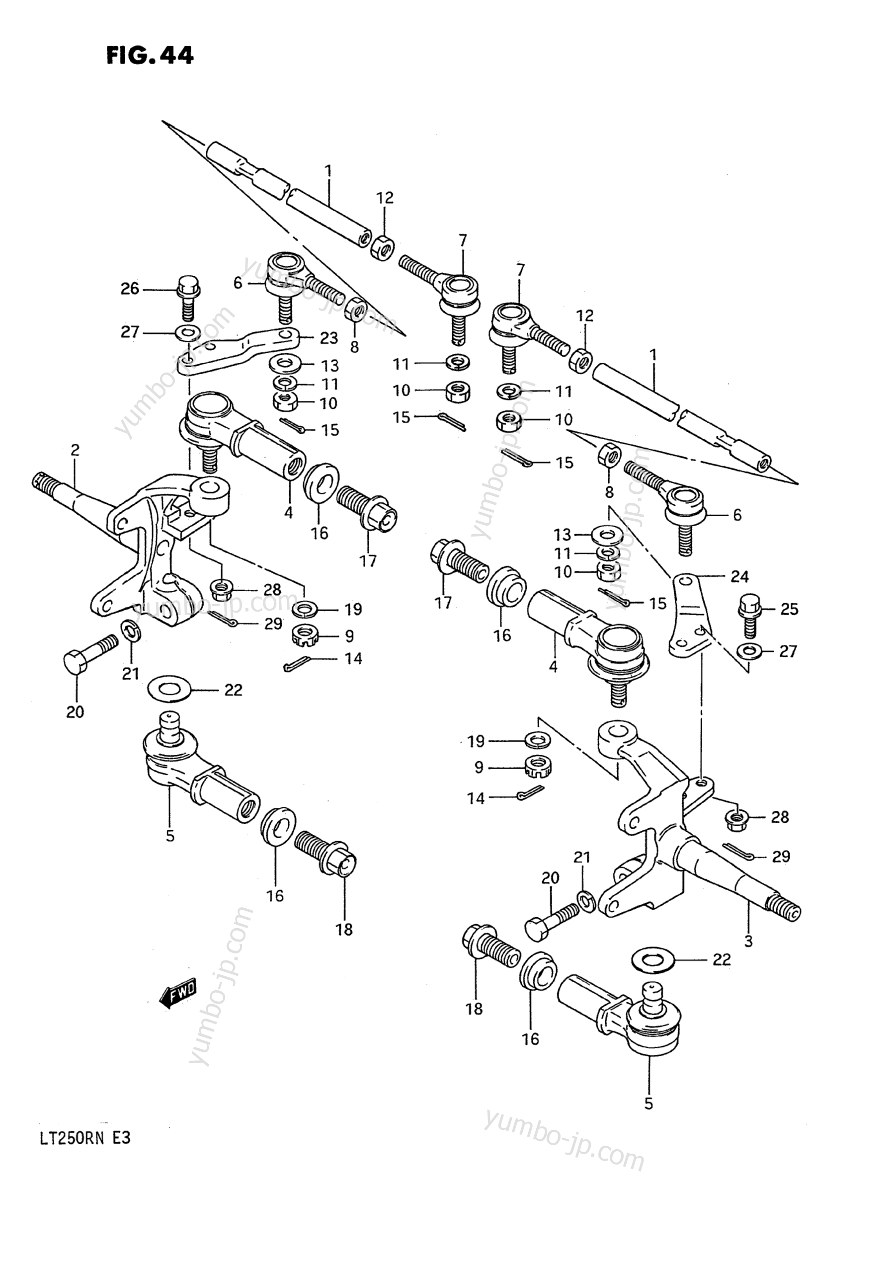 TIE ROD (MODEL H/J/K/L/M/N) для квадроциклов SUZUKI QuadRacer (LT250R) 1990 г.