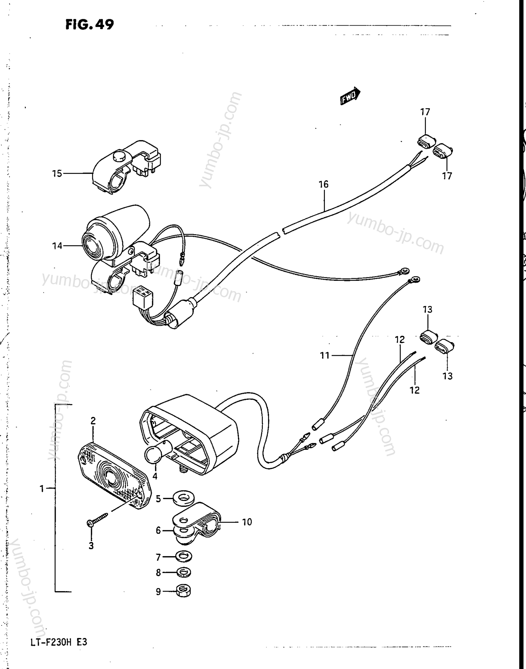 BACKUP LAMP (OPTIONAL) для квадроциклов SUZUKI LT-F230 1987 г.