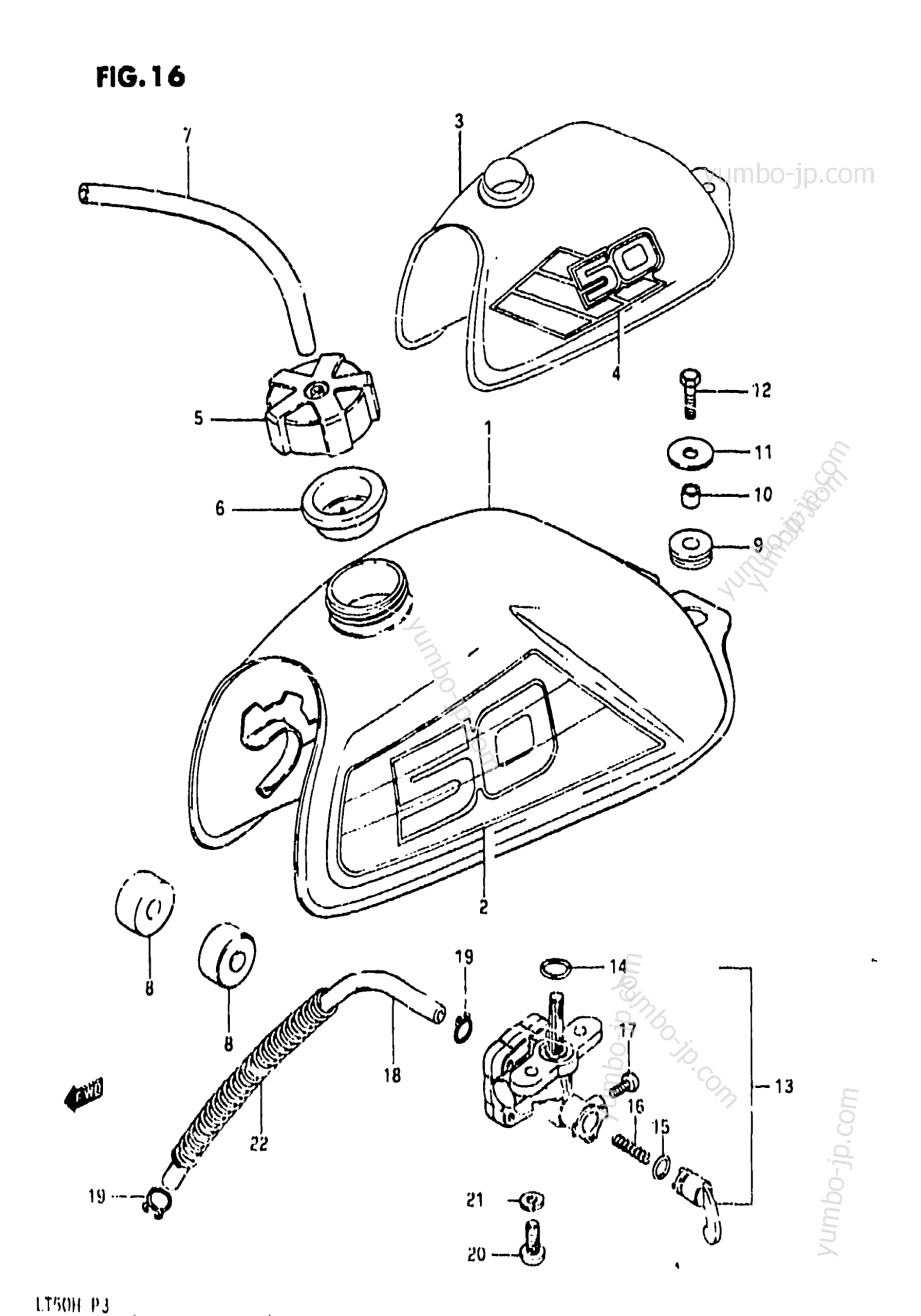 FUEL TANK (MODEL F/G) для квадроциклов SUZUKI LT50 1987 г.