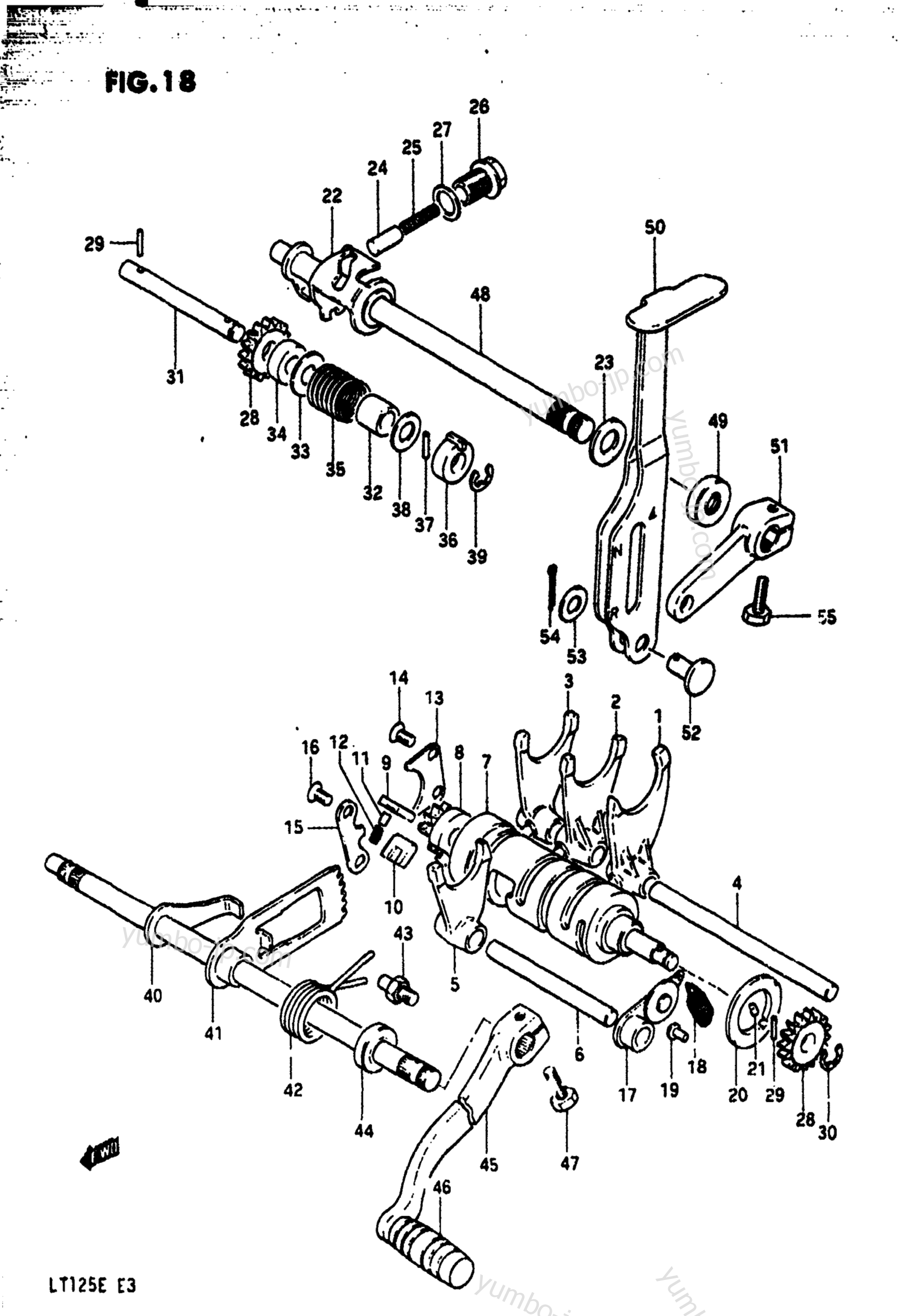 GEAR SHIFTING (MODEL D) for ATVs SUZUKI LT125 1984 year