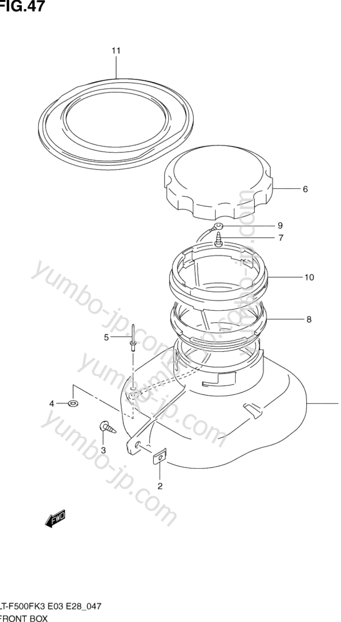 FRONT BOX for ATVs SUZUKI Vinson 4WD (LT-F500F) 2003 year