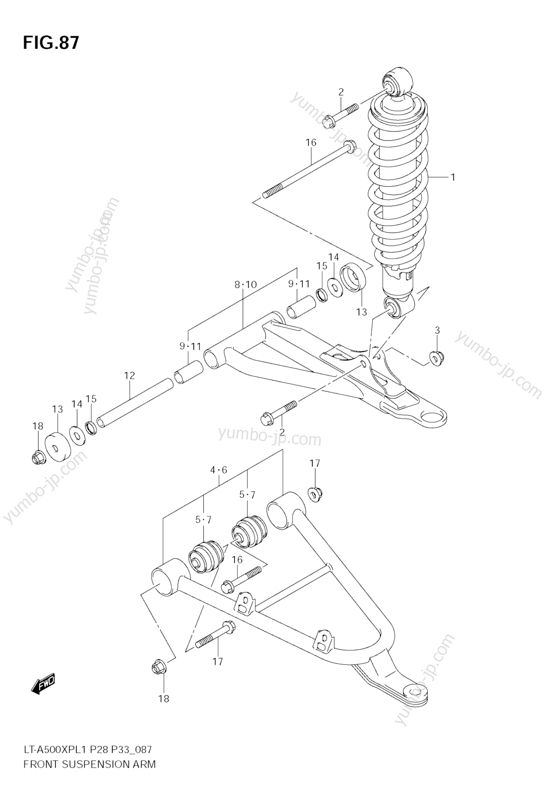 FRONT SUSPENSION ARM для квадроциклов SUZUKI KingQuad (LT-A500XP) 2011 г.