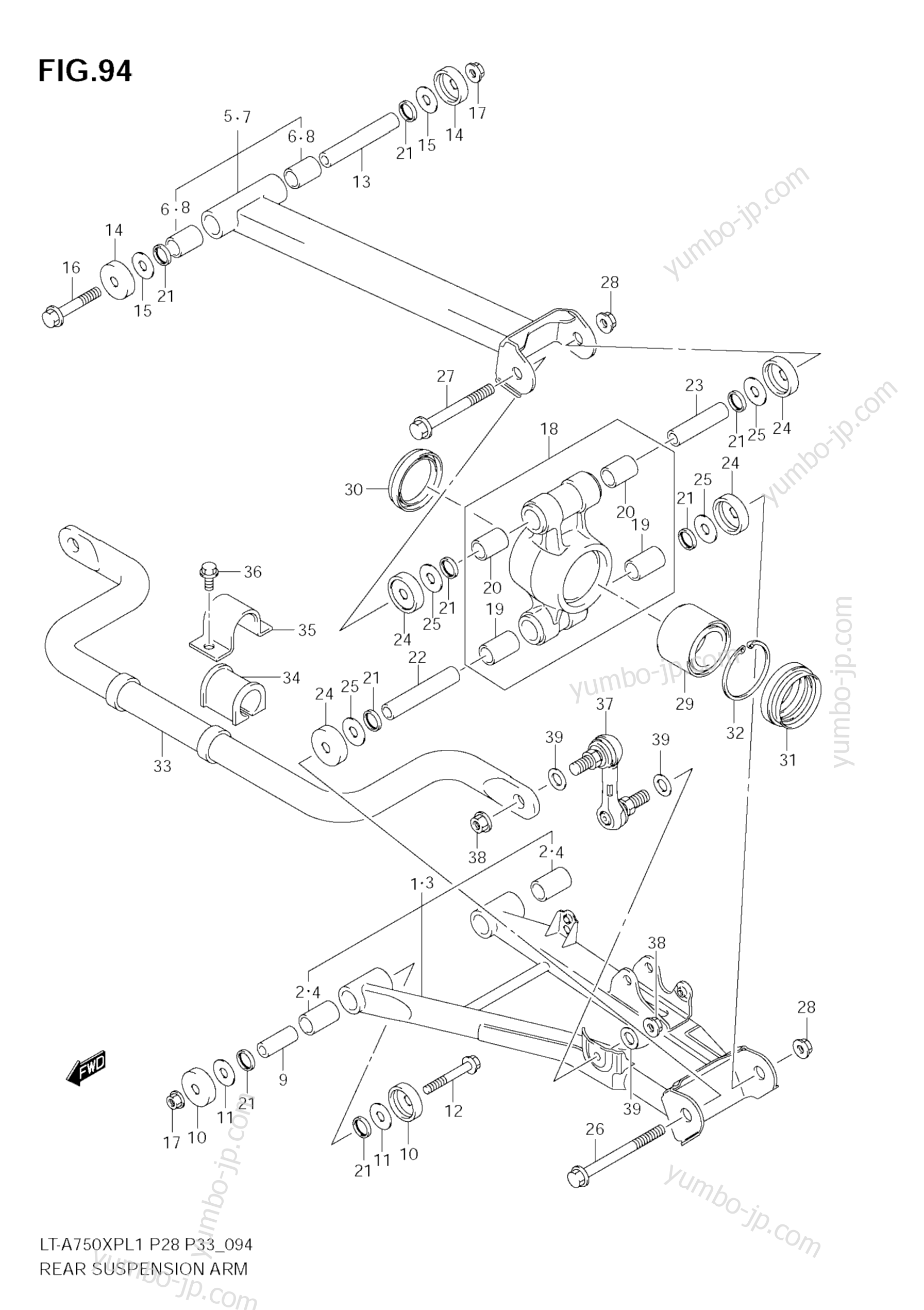 REAR SUSPENSION ARM для квадроциклов SUZUKI KingQuad (LT-A750XPZ) 2011 г.