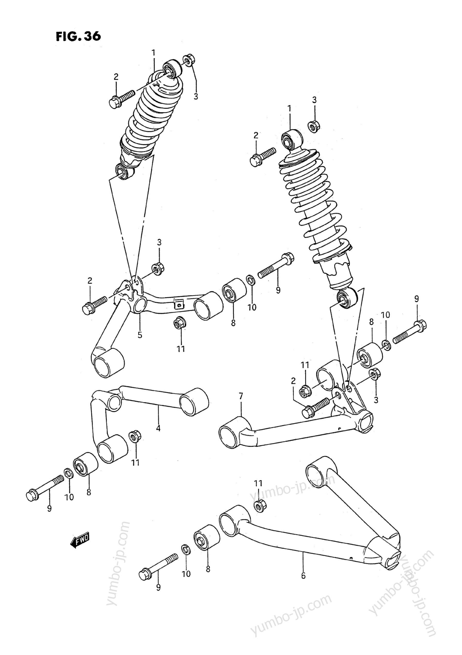 FRONT SUSPENSION ARM для квадроциклов SUZUKI QuadRunner (LT-4WD) 1989 г.