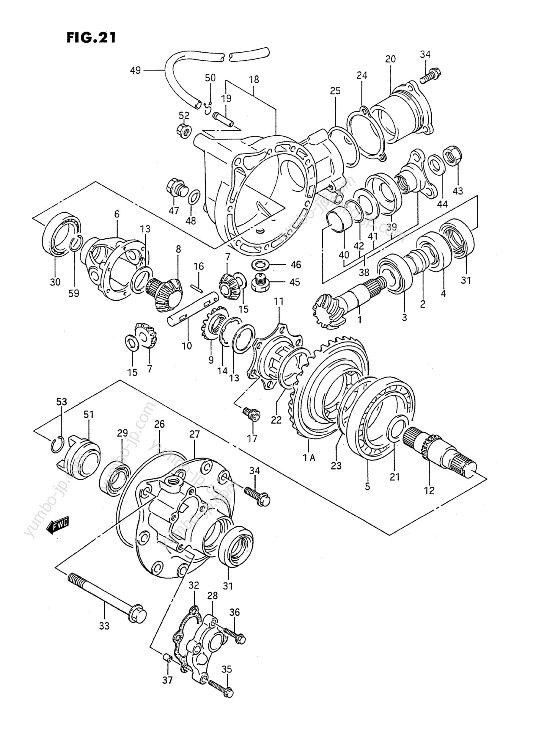 DIFFERENTIAL GEAR для квадроциклов SUZUKI King Quad (LT-F4WDX) 1991 г.