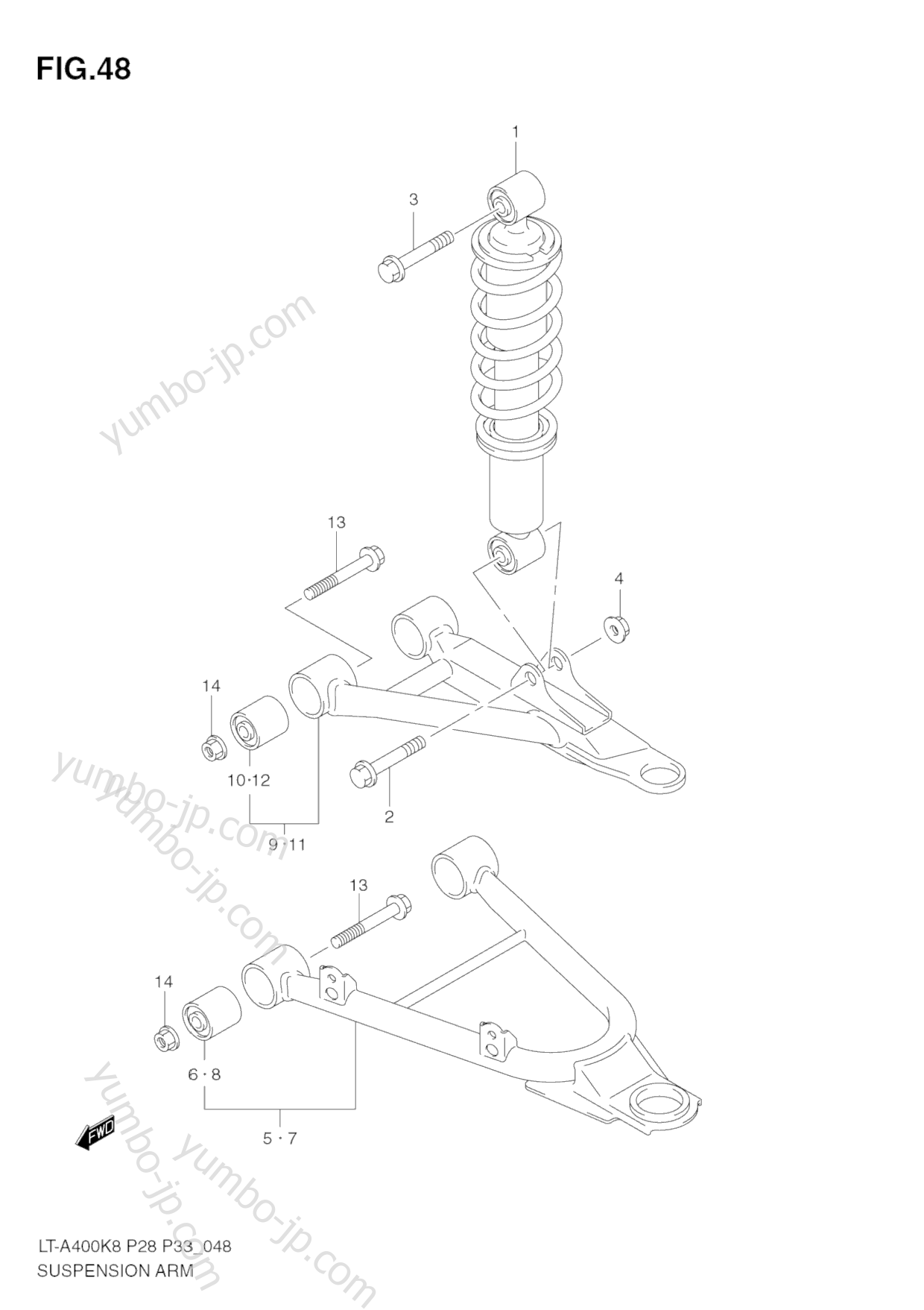 SUSPENSION ARM для квадроциклов SUZUKI KingQuad (LT-A400) 2009 г.