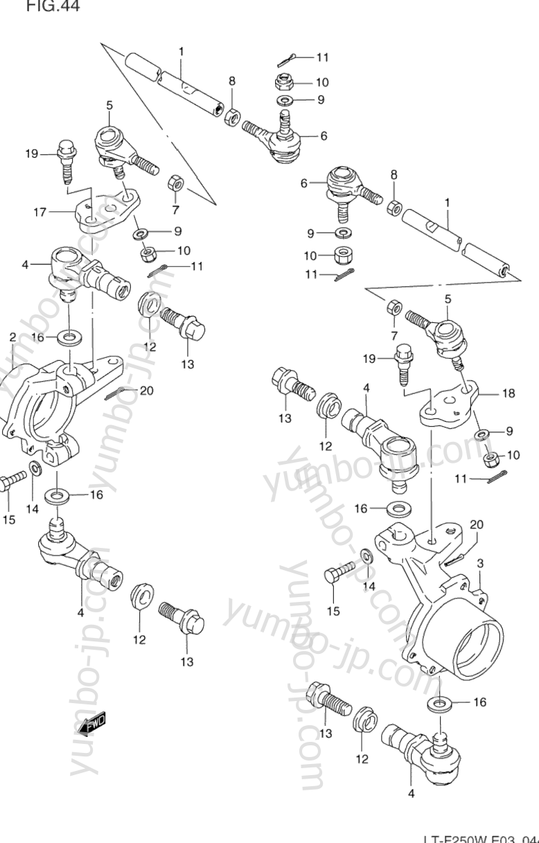 KNUCKLE ARM для квадроциклов SUZUKI QuadRunner (LT-F250) 1997 г.