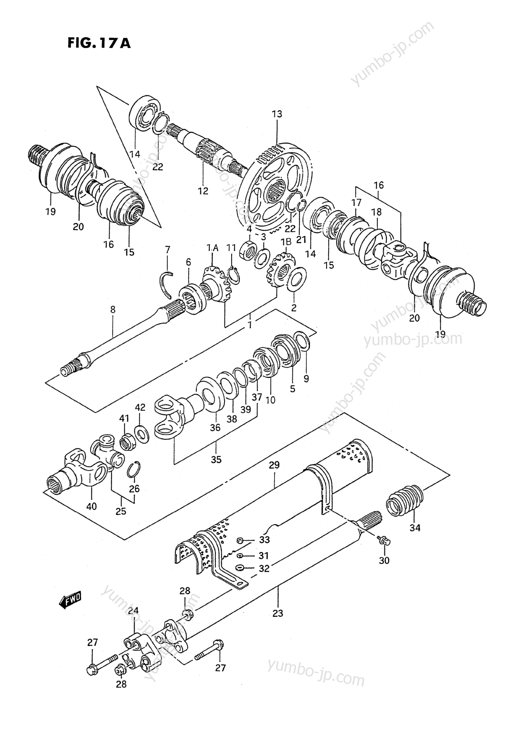 SECONDARY GEAR - PROPELLER SHAFT (MODEL R/S) для квадроциклов SUZUKI QuadRunner (LT-4WD) 1993 г.