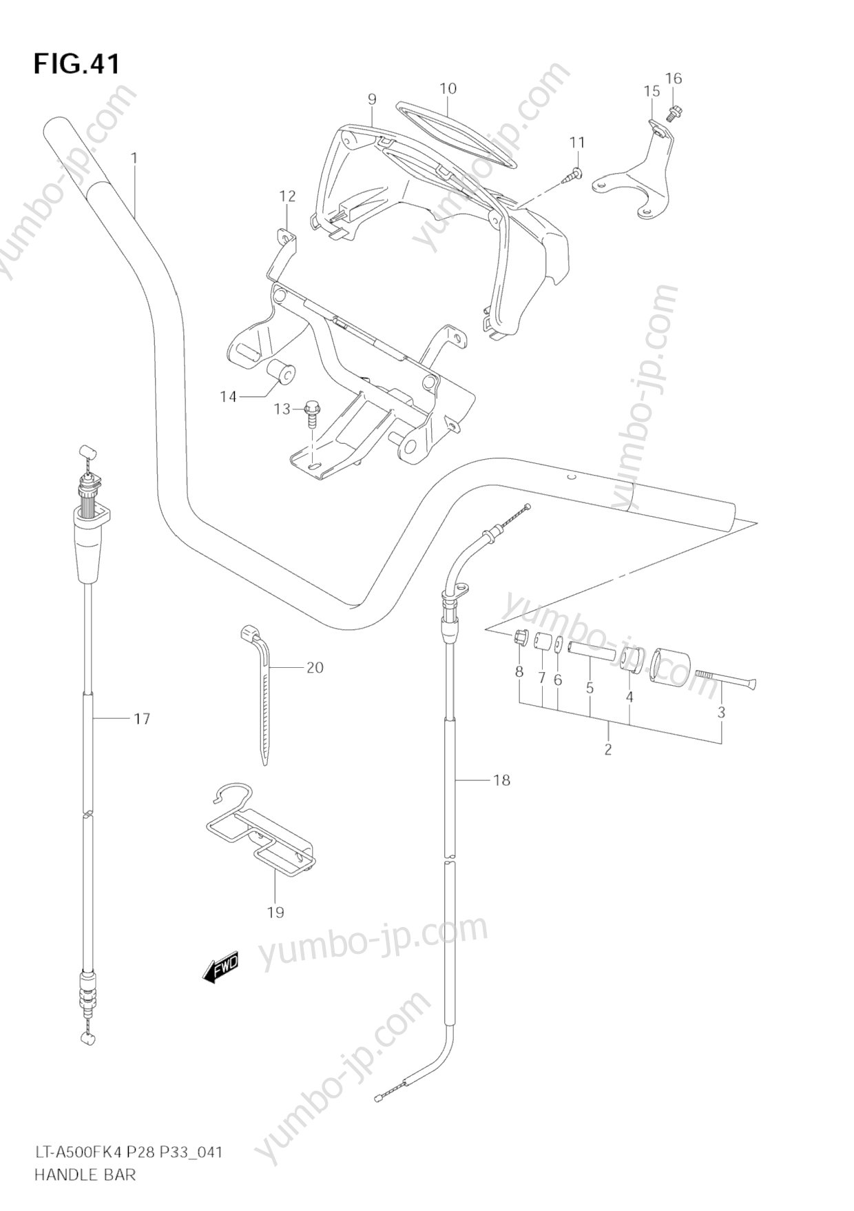 HANDLE BAR для квадроциклов SUZUKI Vinson 4WD (LT-A500FC) 2006 г.