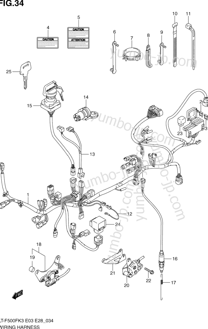 WIRING HARNESS для квадроциклов SUZUKI Vinson 4WD (LT-F500F) 2003 г.