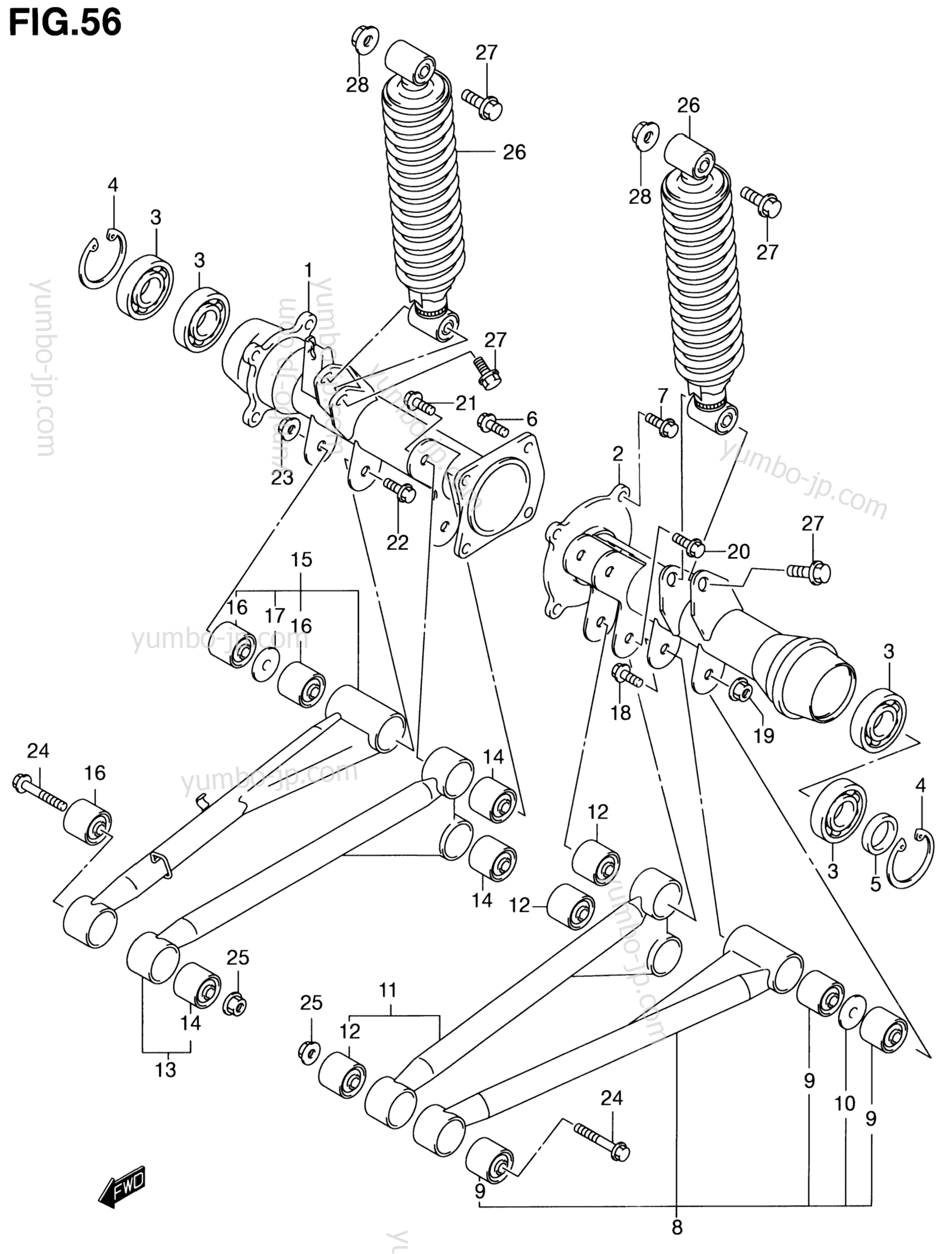 REAR AXLE HOUSING (MODEL Y) для квадроциклов SUZUKI QuadMaster (LT-A500F) 2001 г.