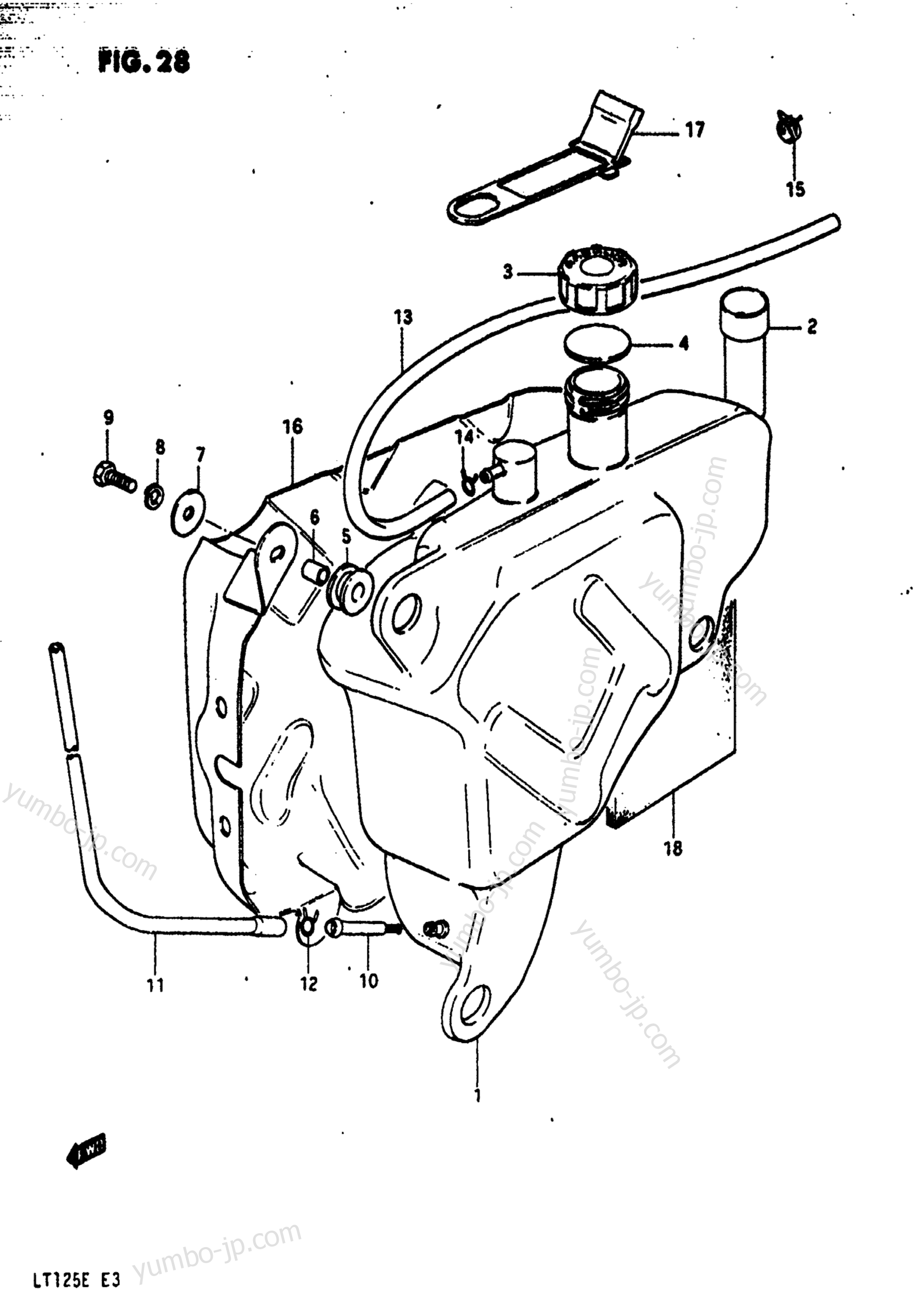 FUEL TANK (MODEL D) for ATVs SUZUKI LT125 1984 year