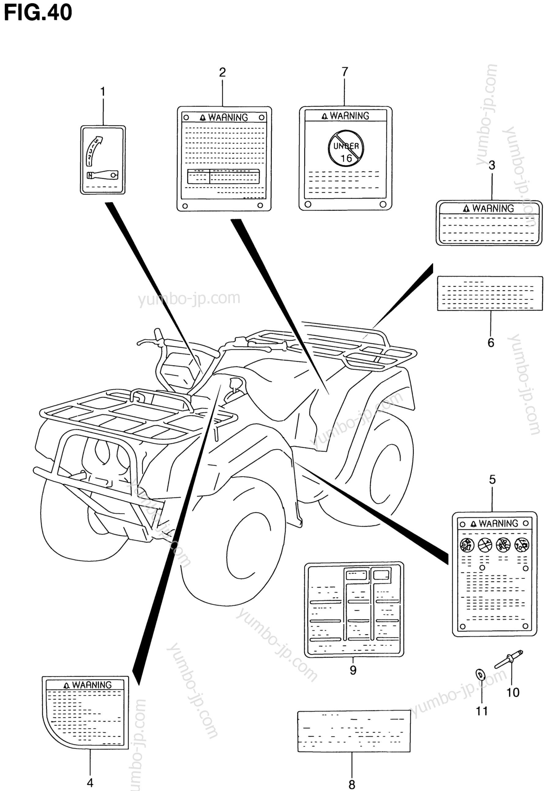 LABEL for ATVs SUZUKI QuadRunner 2WD (LT-F250) 1999 year