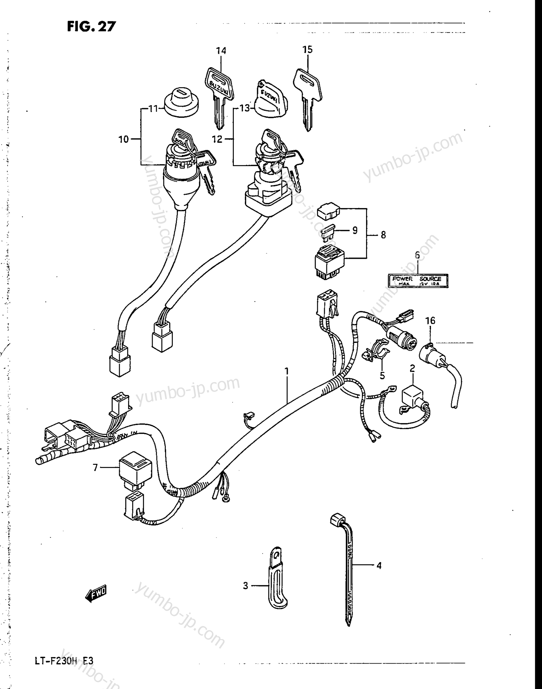 WIRING HARNESS для квадроциклов SUZUKI LT-F230 1987 г.