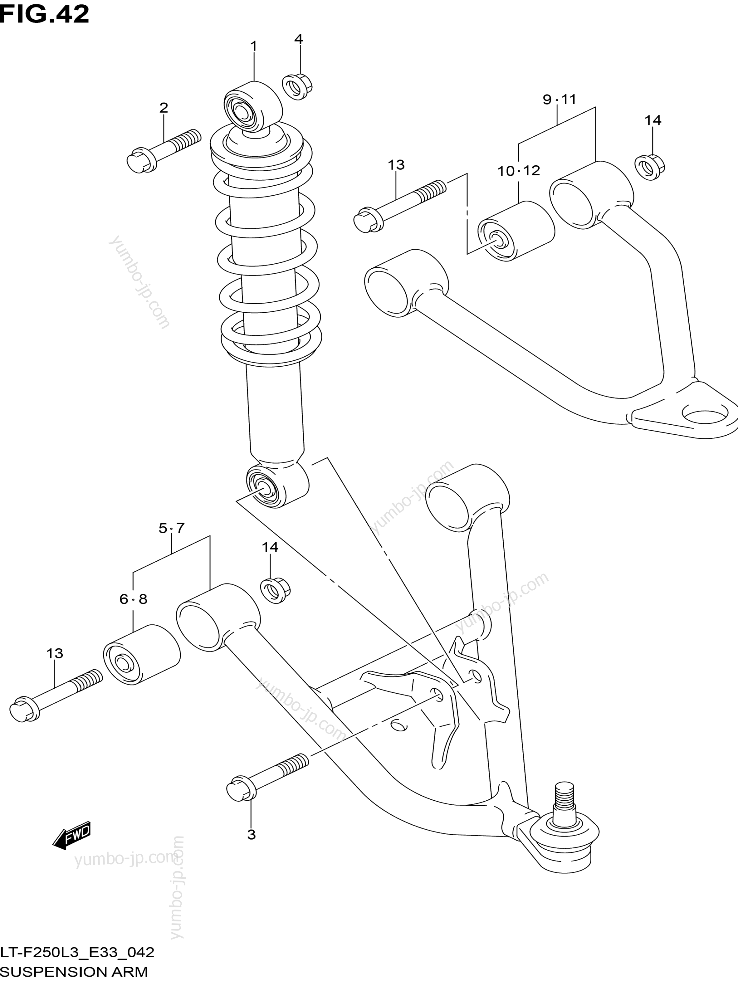 SUSPENSION ARM для квадроциклов SUZUKI KingQuad (LT-F250) 2013 г.