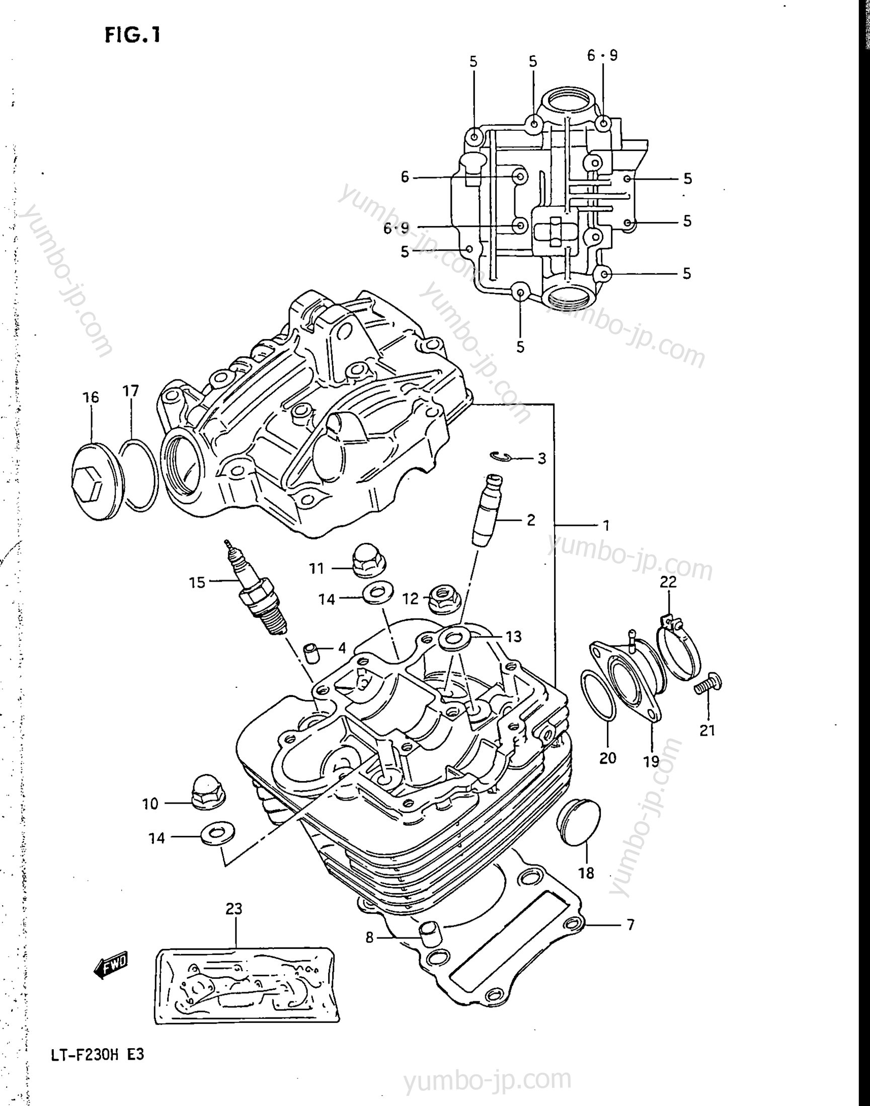 CYLINDER HEAD for ATVs SUZUKI LT-F230 1986 year