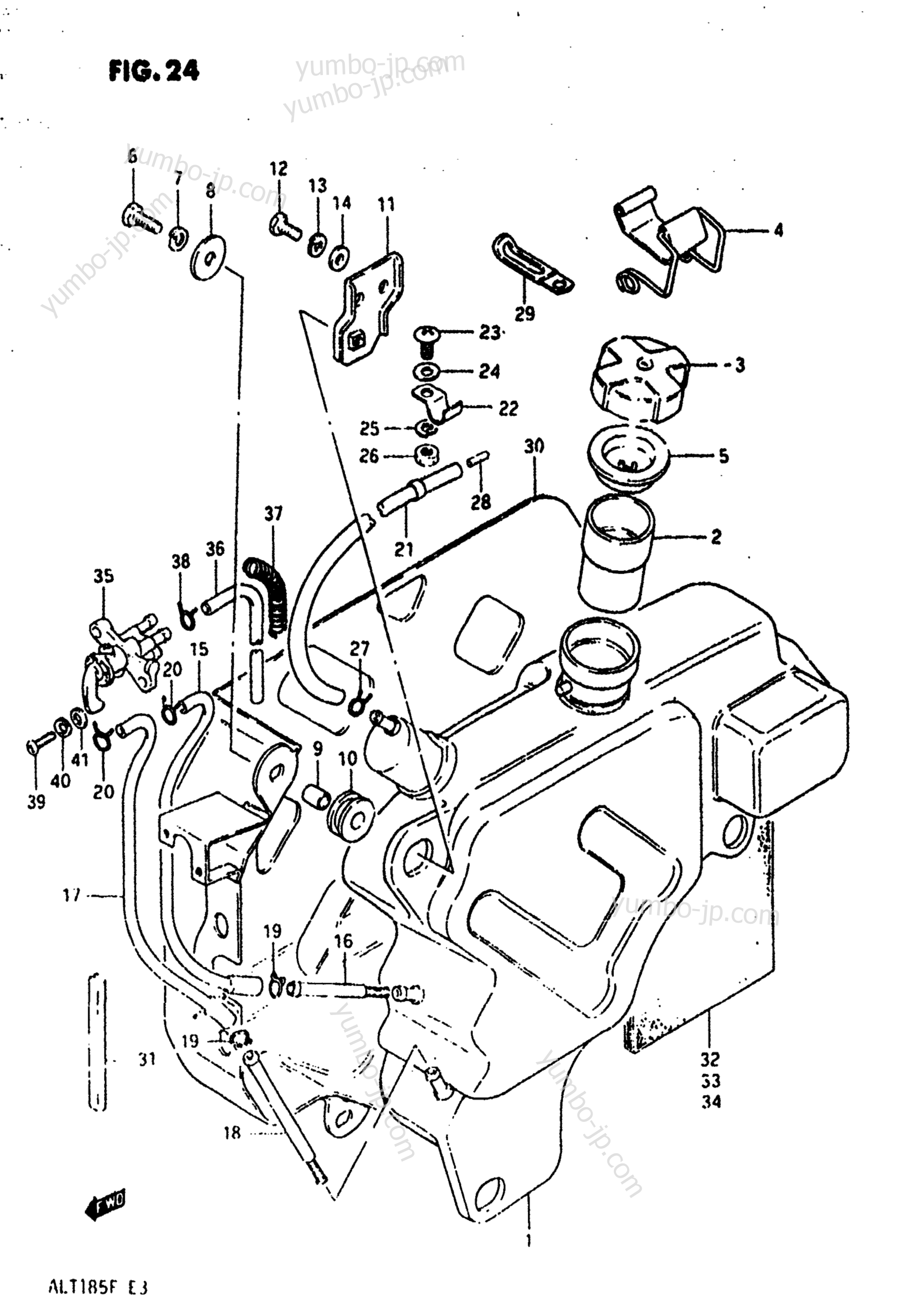 Топливный бак для квадроциклов SUZUKI ALT185 1985 г.