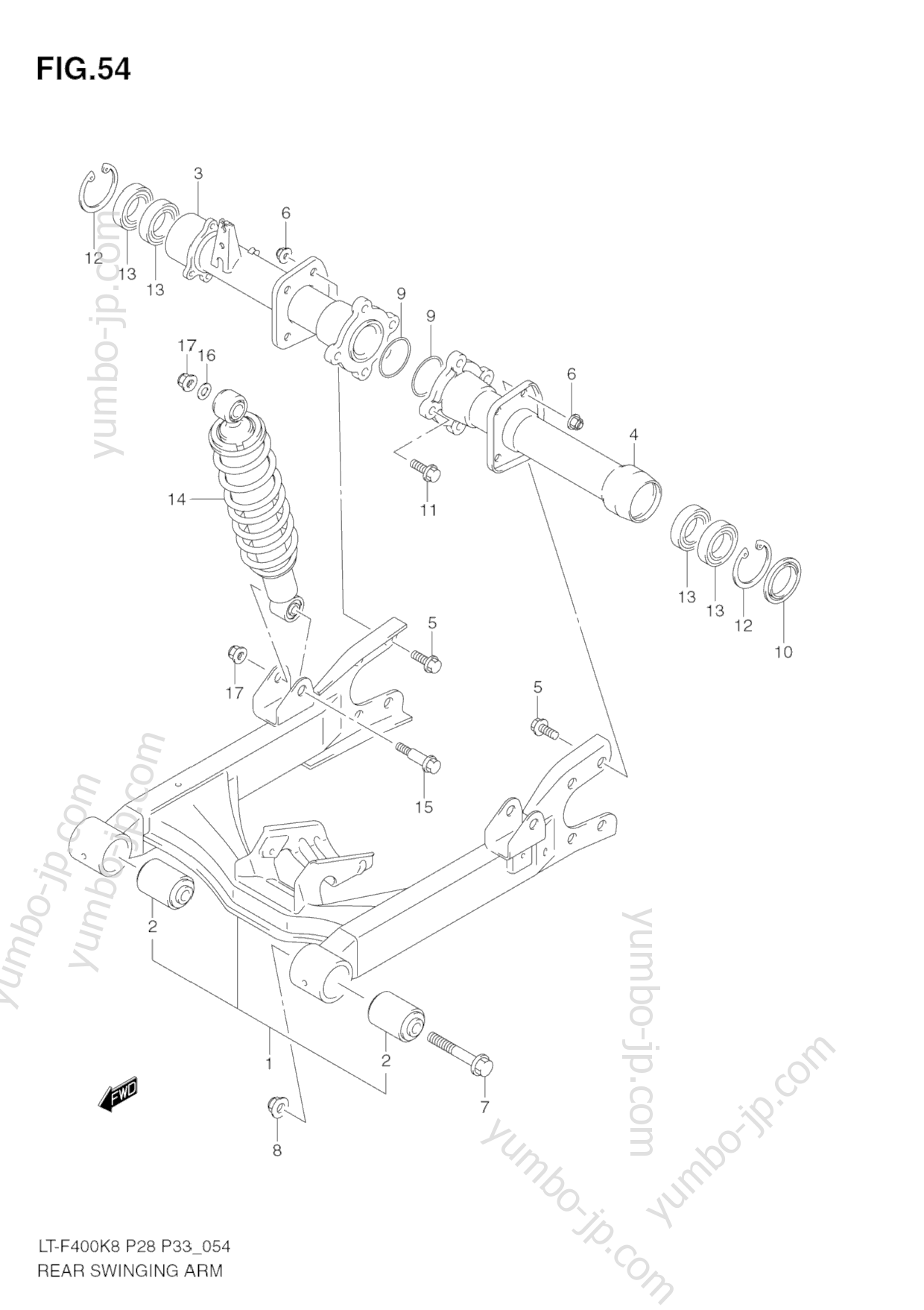 REAR SWINGINGARM для квадроциклов SUZUKI KingQuad (LT-F400) 2008 г.