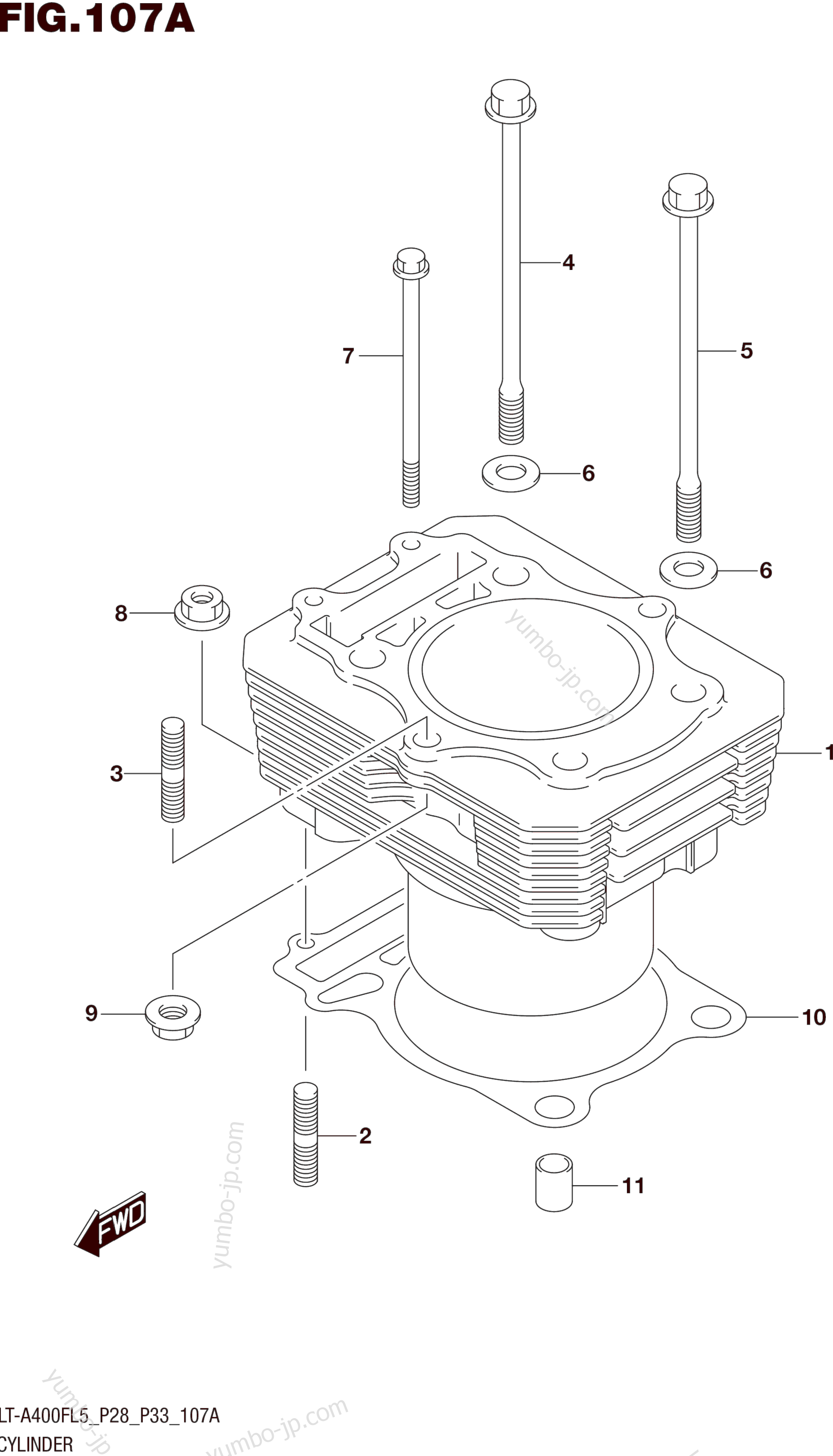 Блок цилиндров для квадроциклов SUZUKI LT-A400F 2015 г.
