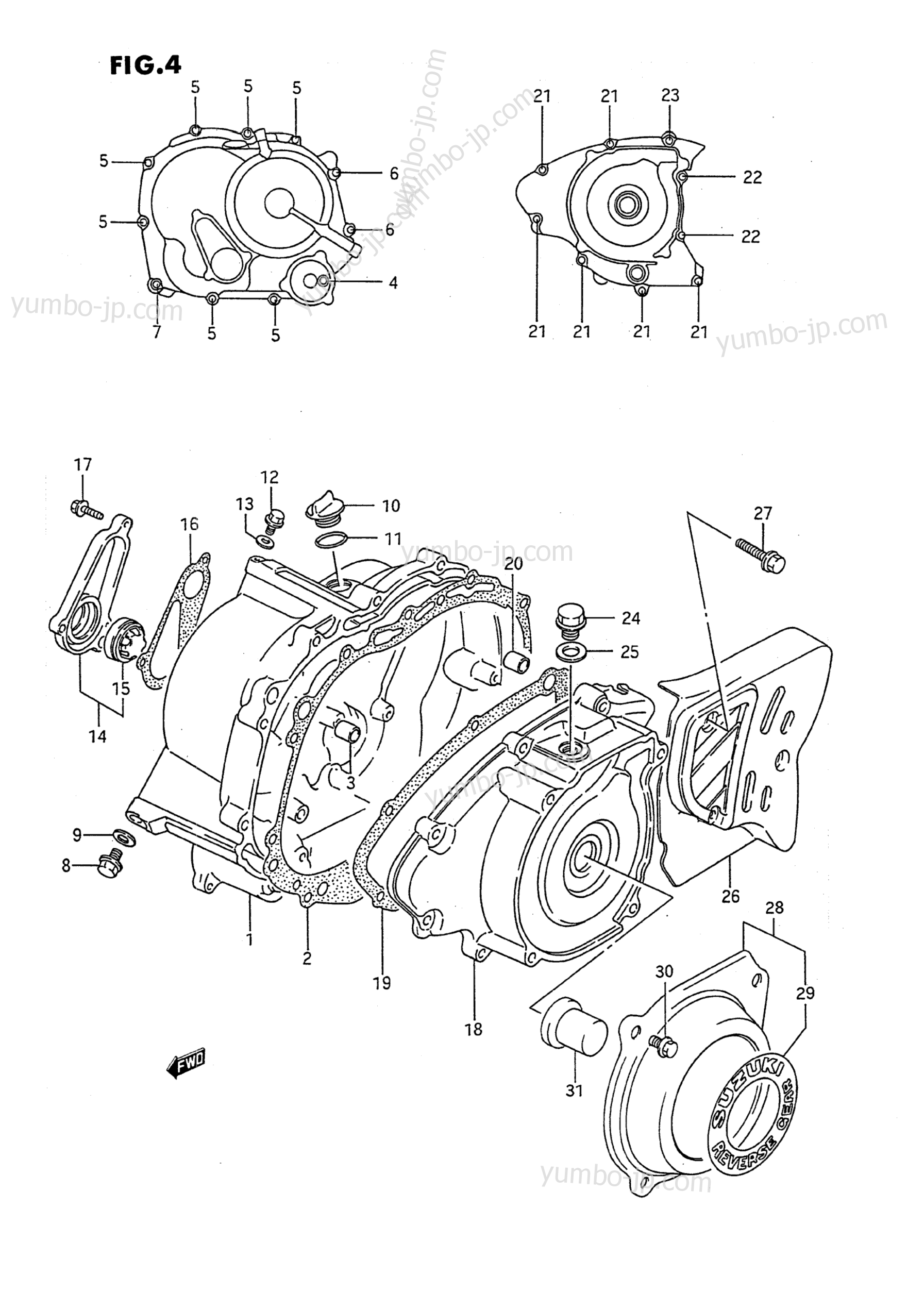 Крышка картера для квадроциклов SUZUKI QuadRunner (LT-F160) 1991 г.
