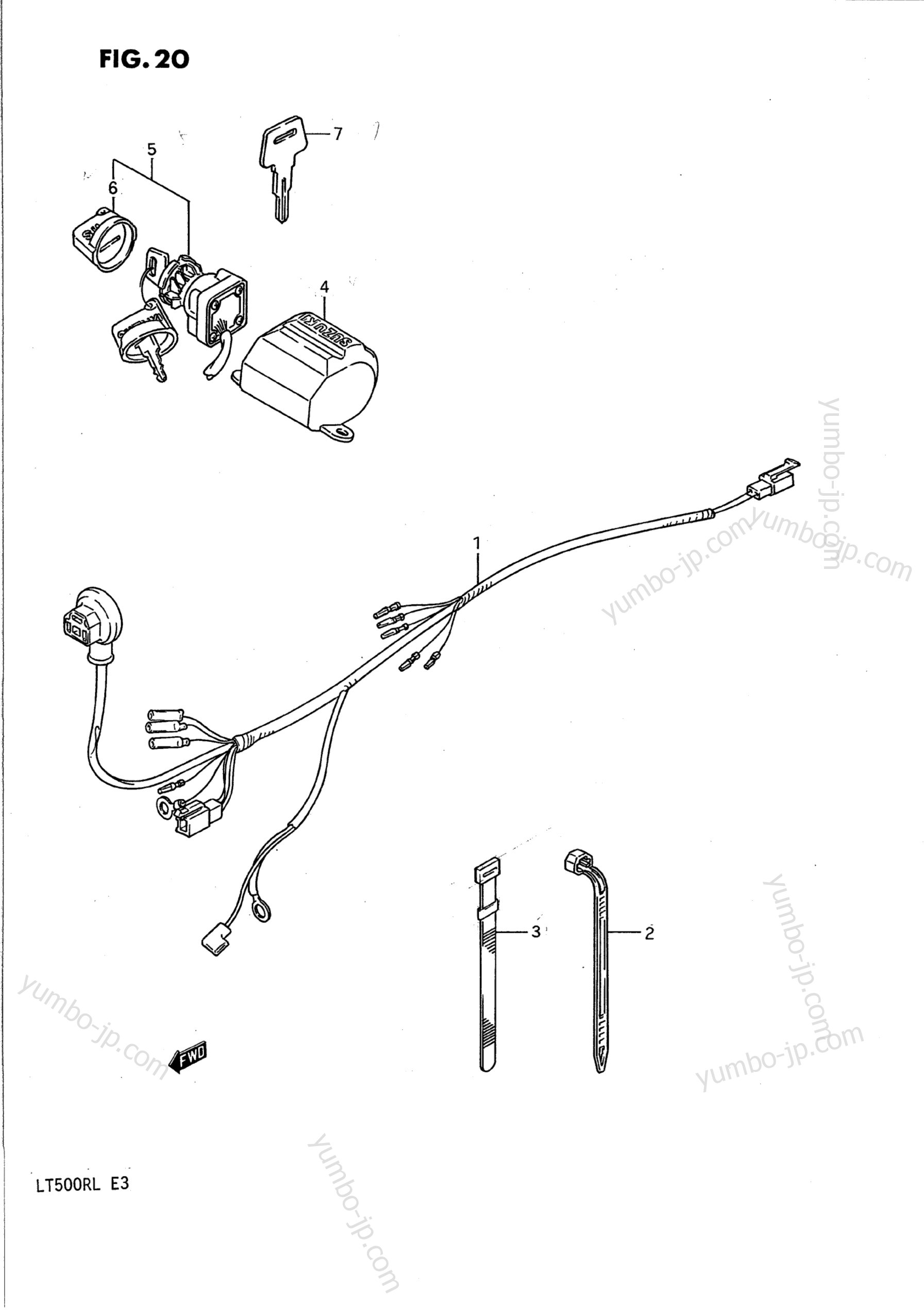 WIRING HARNESS for ATVs SUZUKI QuadRacer (LT500R) 1989 year