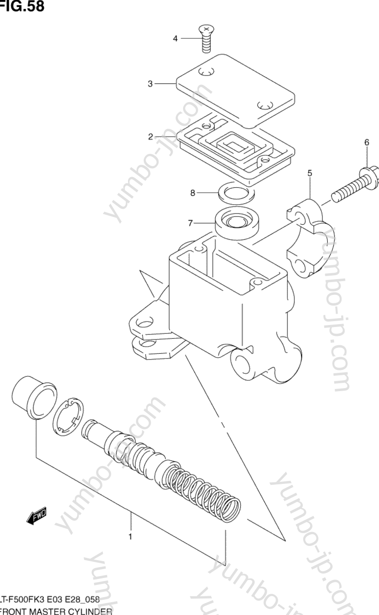 FRONT MASTER CYLINDER для квадроциклов SUZUKI Vinson 4WD (LT-F500F) 2003 г.