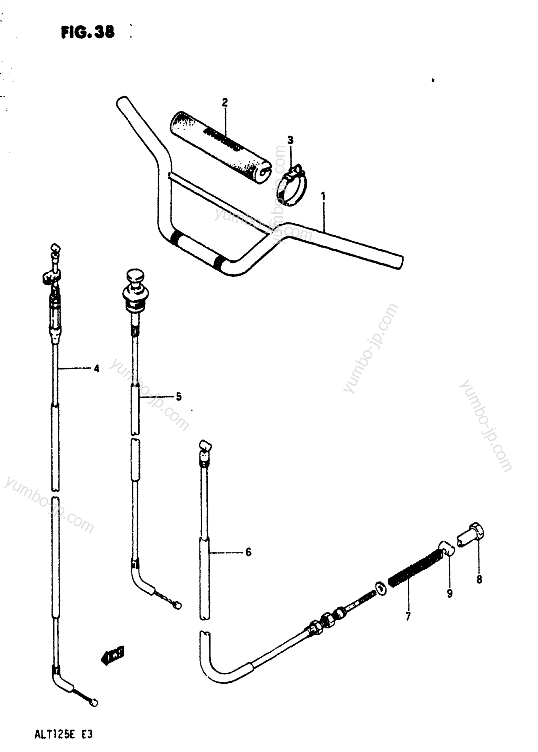 Handlebar - Cable for ATVs SUZUKI ALT125 1983 year