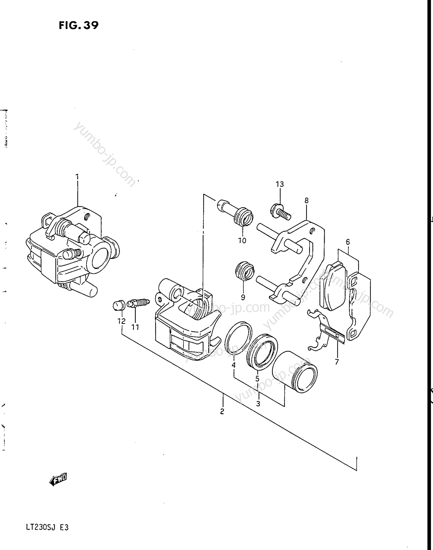 FRONT CALIPERS для квадроциклов SUZUKI LT230S 1987 г.