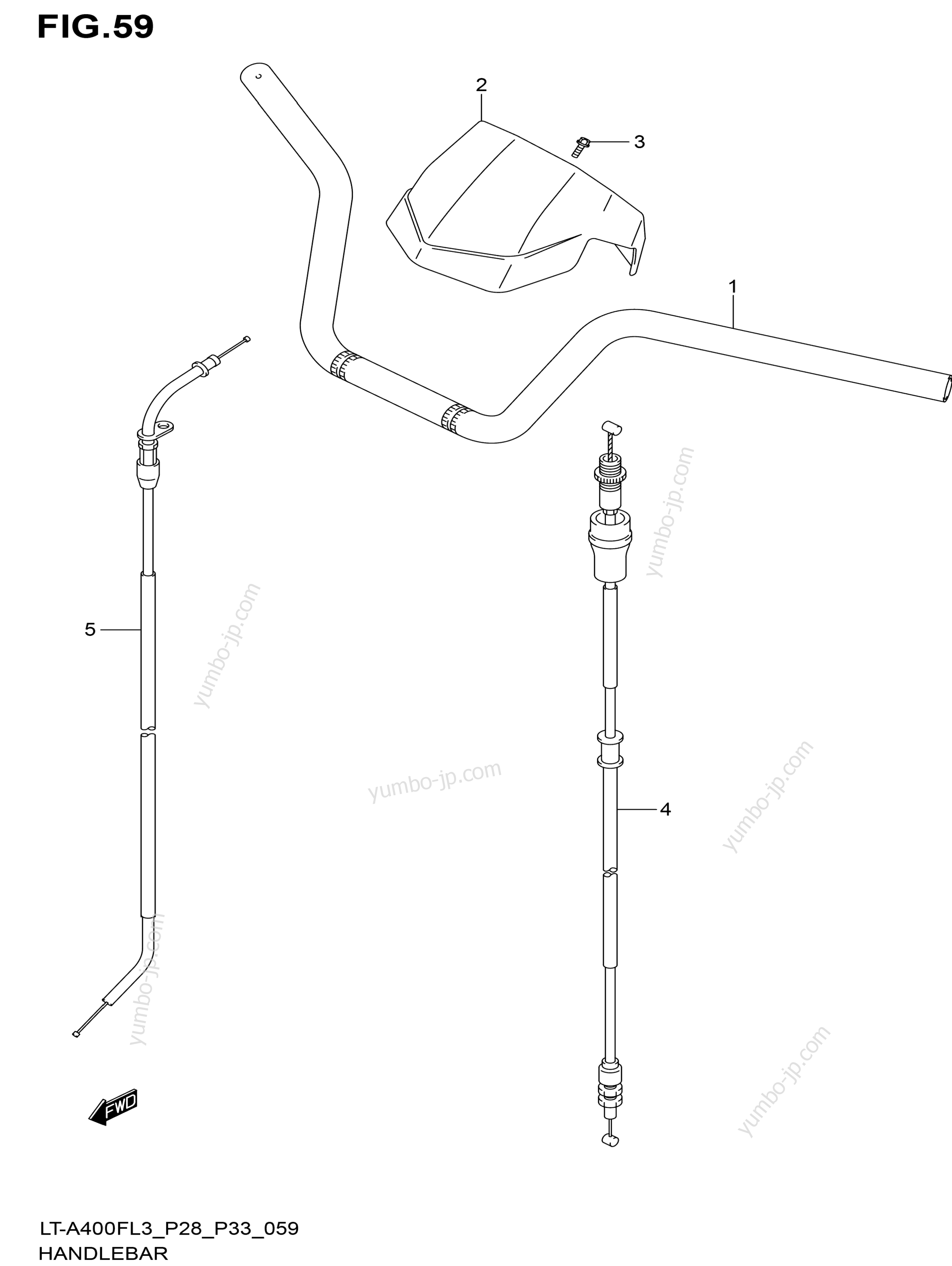 Румпель (рукоятка управления) для квадроциклов SUZUKI KingQuad (LT-A400F) 2013 г.