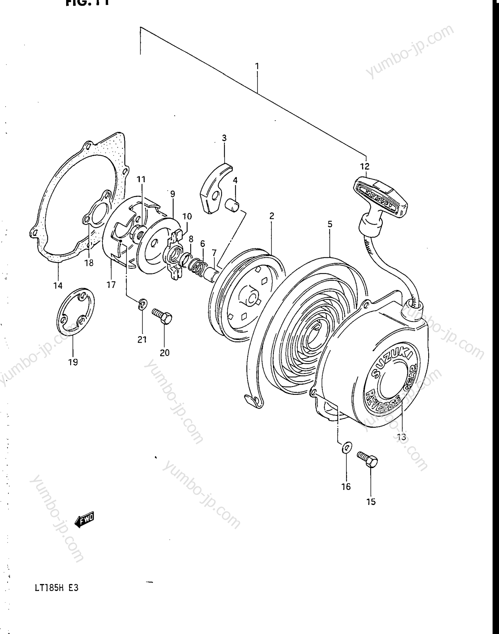 Ручной стартер для квадроциклов SUZUKI LT185 1986 г.