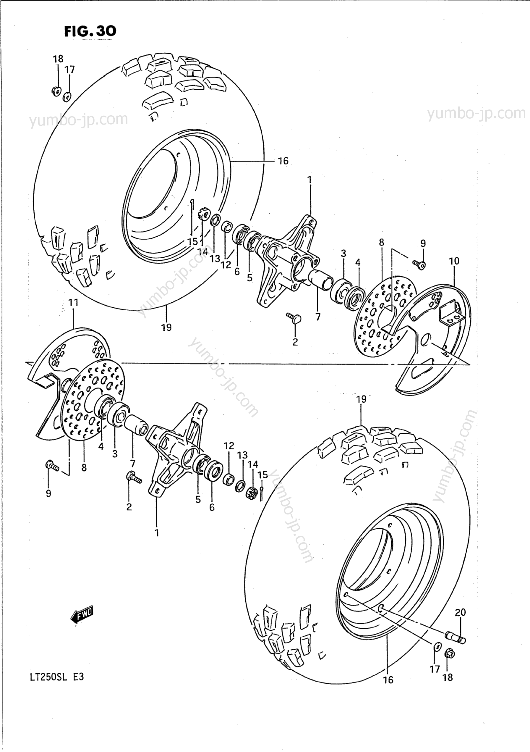FRONT WHEEL для квадроциклов SUZUKI QuadSport (LT250S) 1989 г.