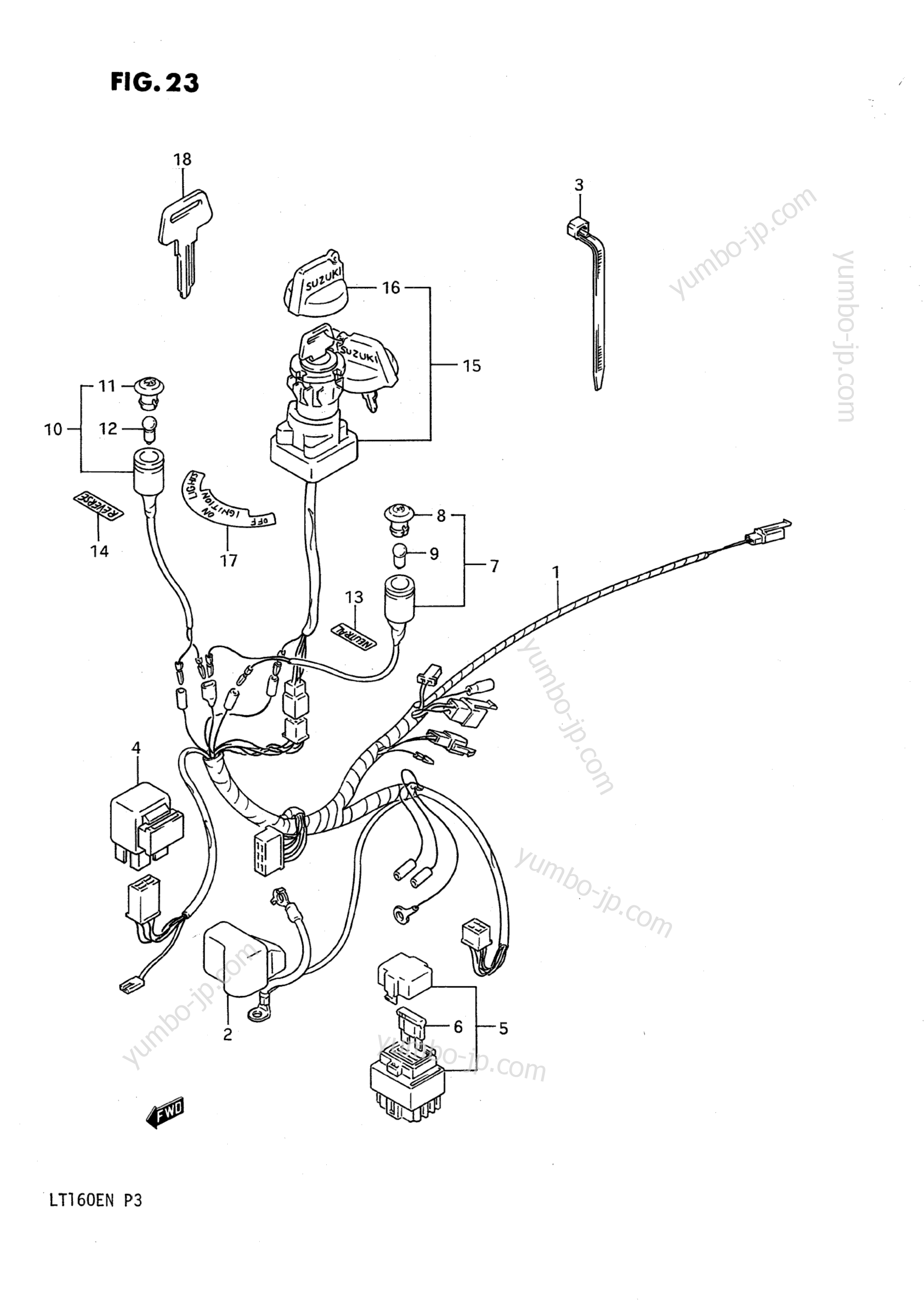 WIRING HARNESS для квадроциклов SUZUKI QuadRunner (LT160E) 1989 г.