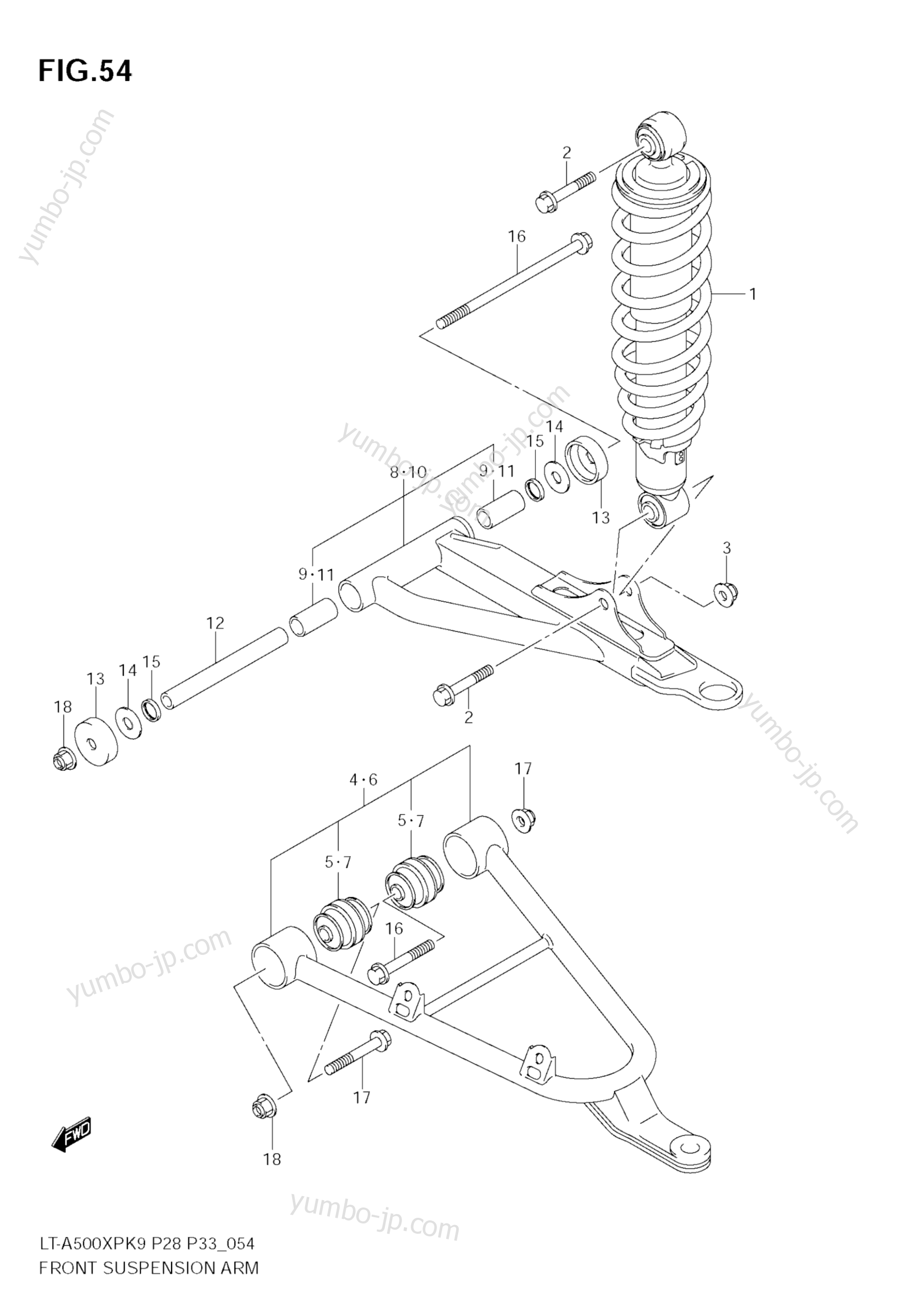 FRONT SUSPENSION ARM для квадроциклов SUZUKI KingQuad (LT-A500XP) 2009 г.