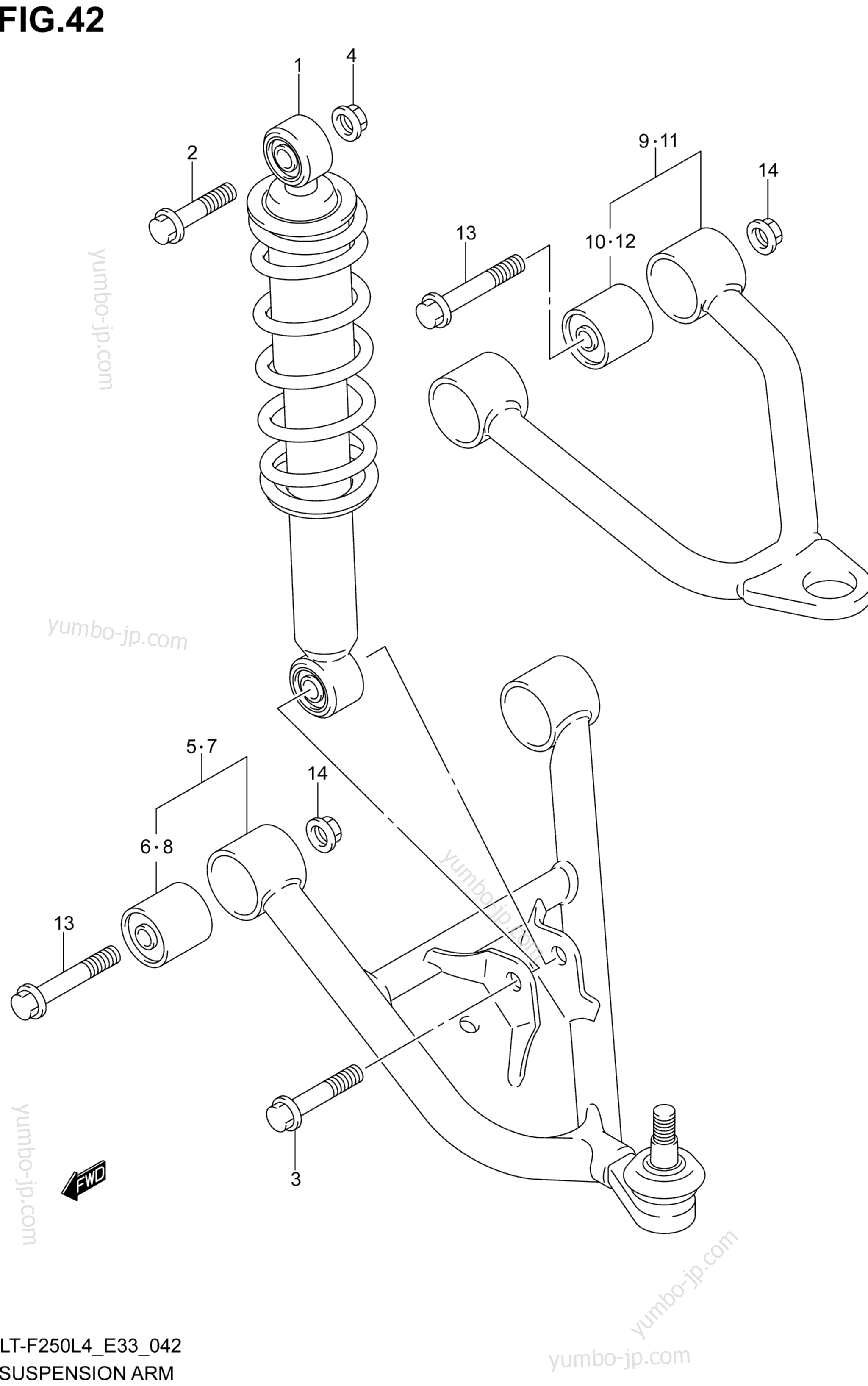 SUSPENSION ARM для квадроциклов SUZUKI LT-F250 2014 г.