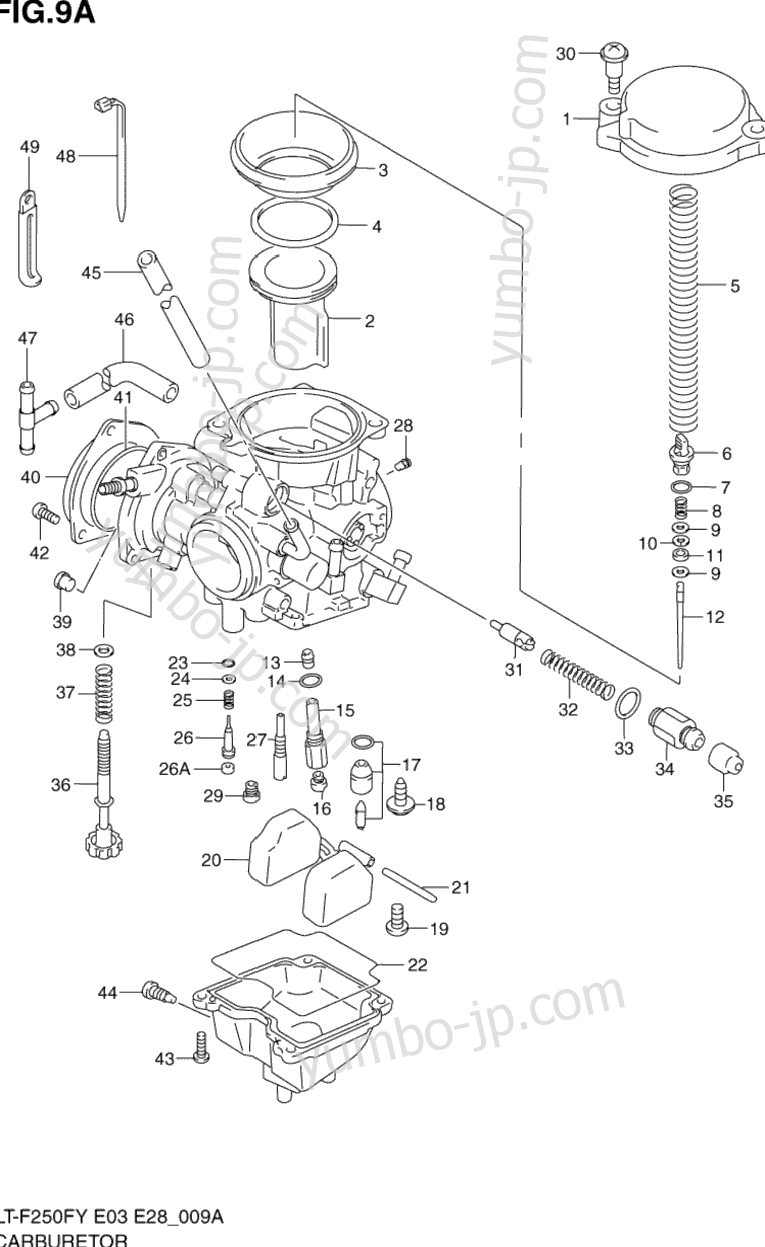 CARBURETOR (MODEL Y/K1/K2) для квадроциклов SUZUKI QuadRunner 4WD (LT-F250F) 2001 г.