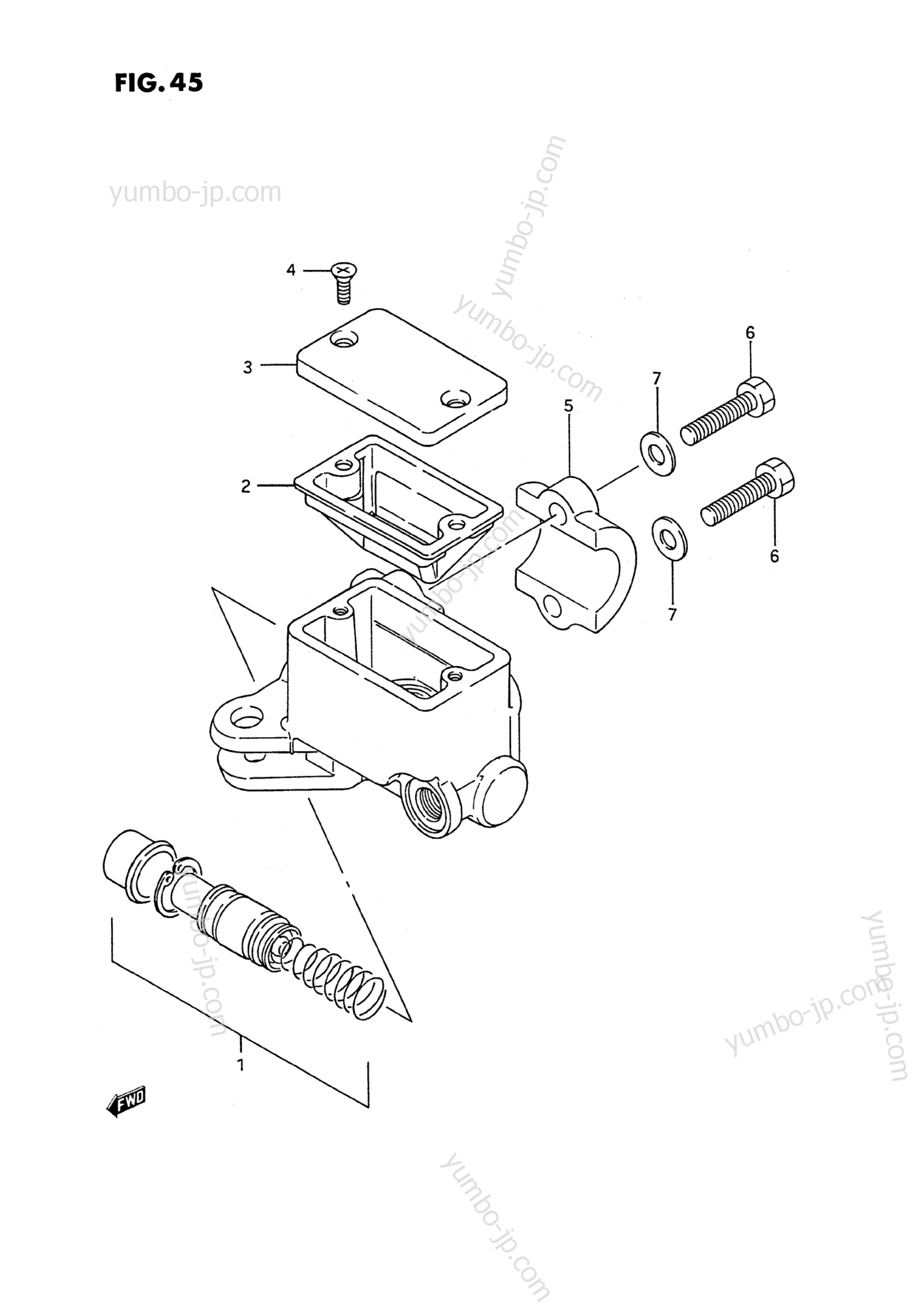 FRONT MASTER CYLINDER (MODEL H/J/K/L) для квадроциклов SUZUKI QuadRunner (LT-4WD) 1988 г.