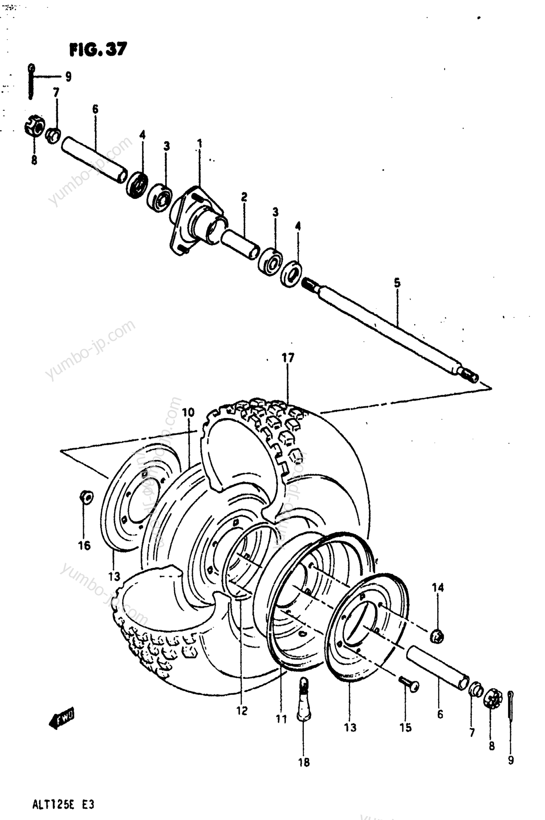 FRONT WHEEL (MODEL E) для квадроциклов SUZUKI ALT125 1984 г.
