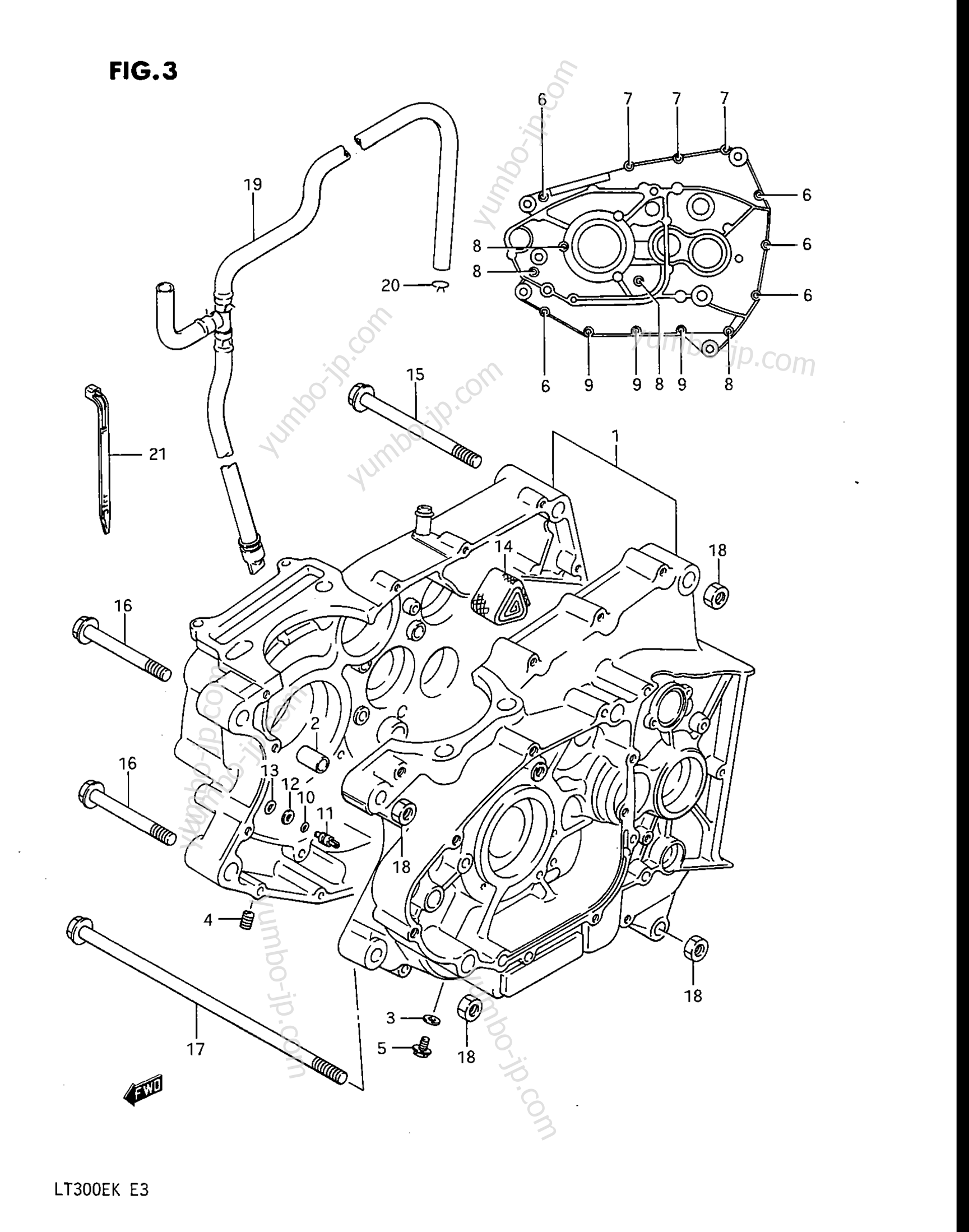 Крышка картера для квадроциклов SUZUKI QuadRunner (LT300E) 1987 г.