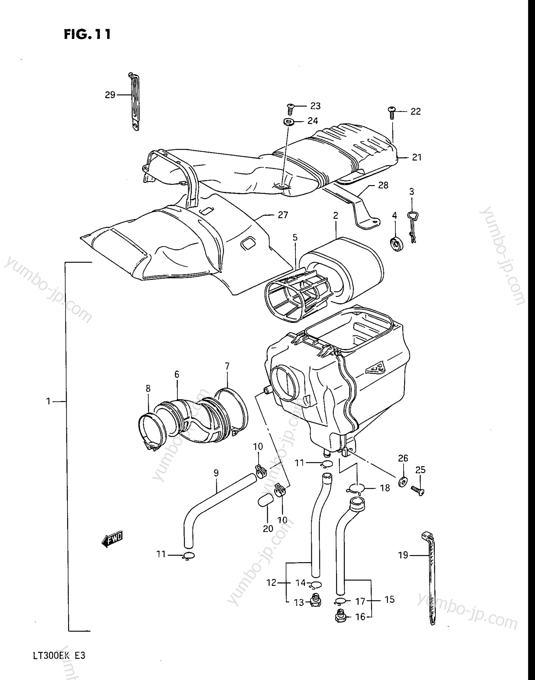 AIR CLEANER for ATVs SUZUKI QuadRunner (LT300E) 1989 year